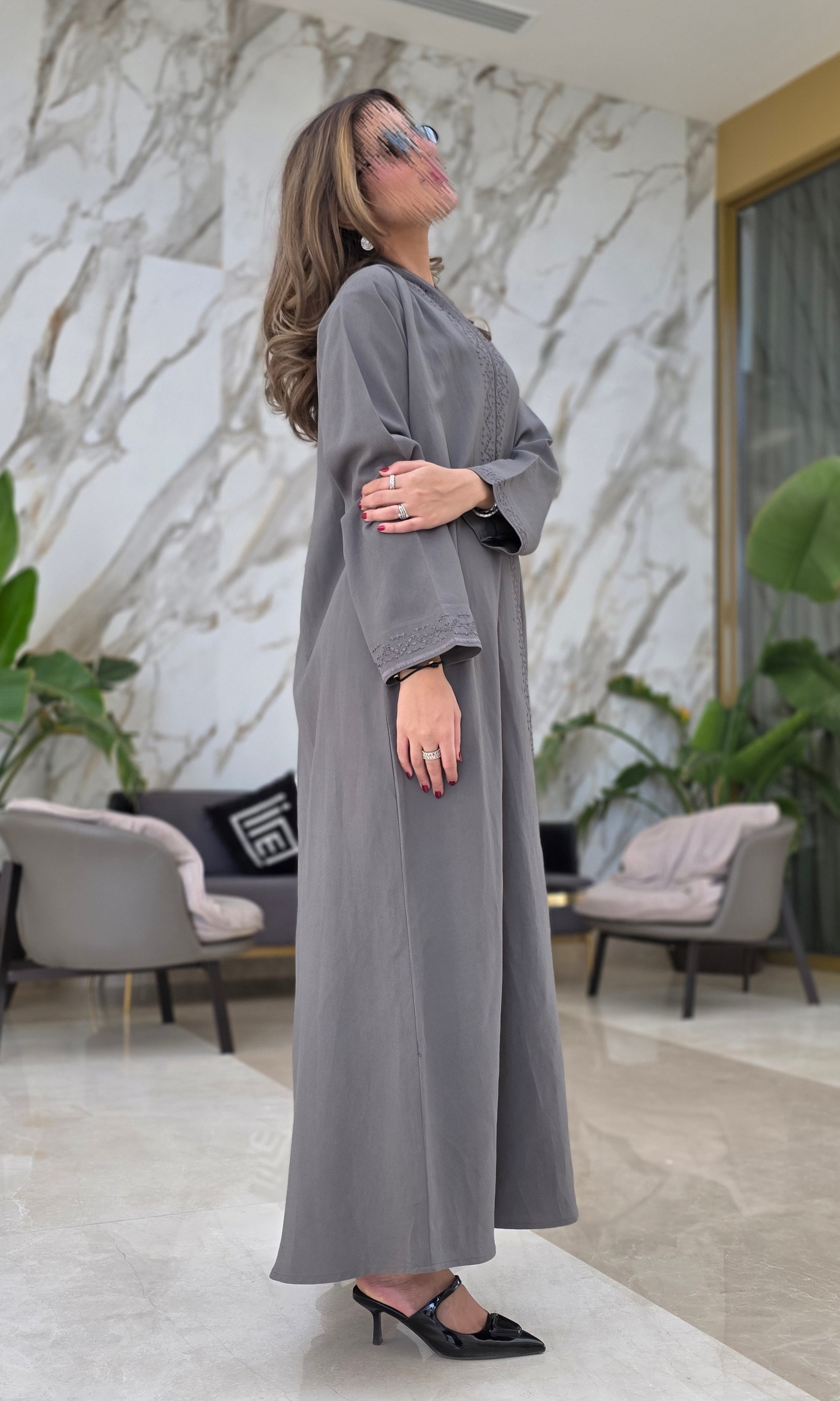 MWT664 - عباية تطريز اخضر - Aya