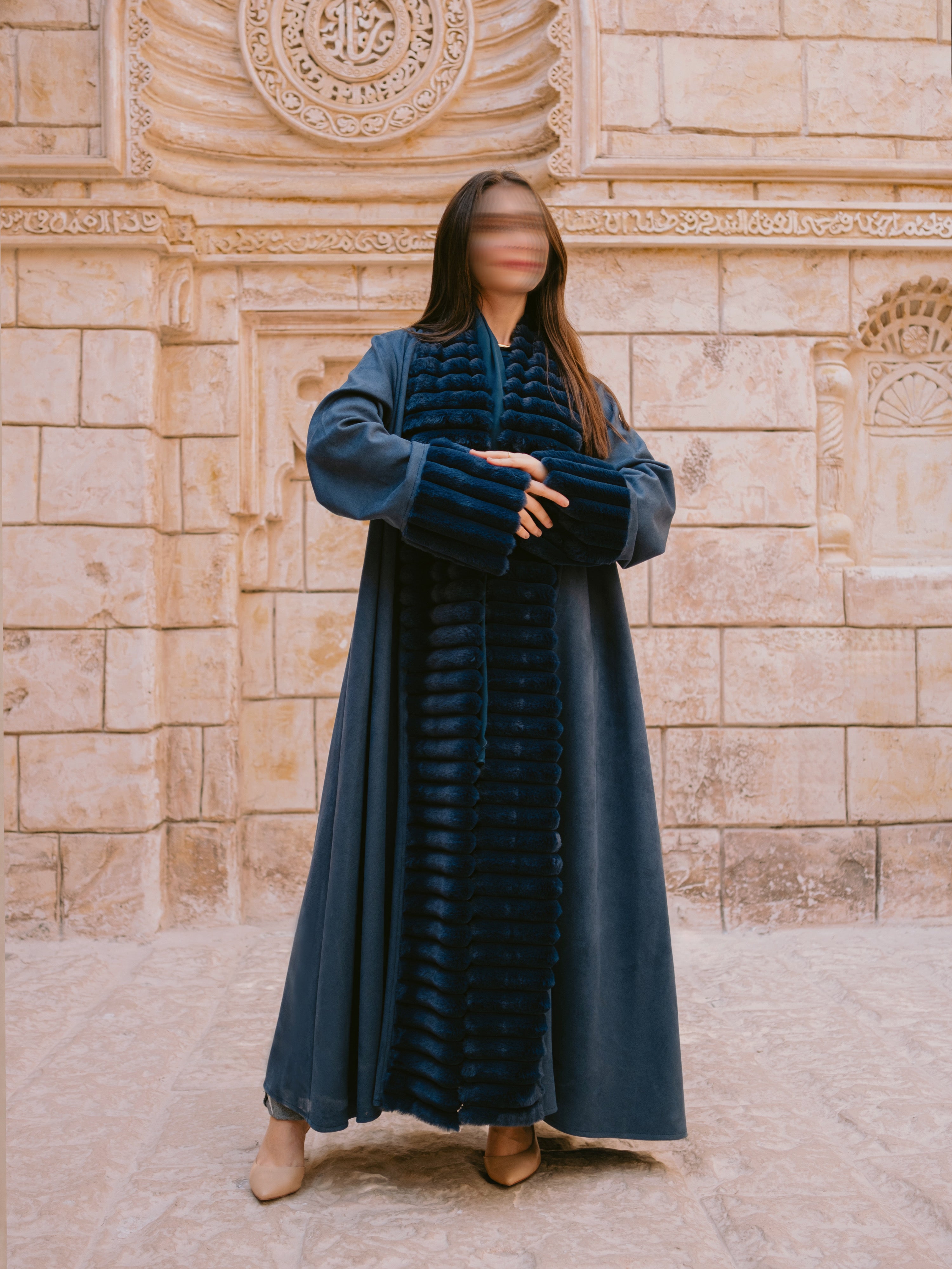 MW645 - Light Crepe Standing with Jacquard Half-Cloche