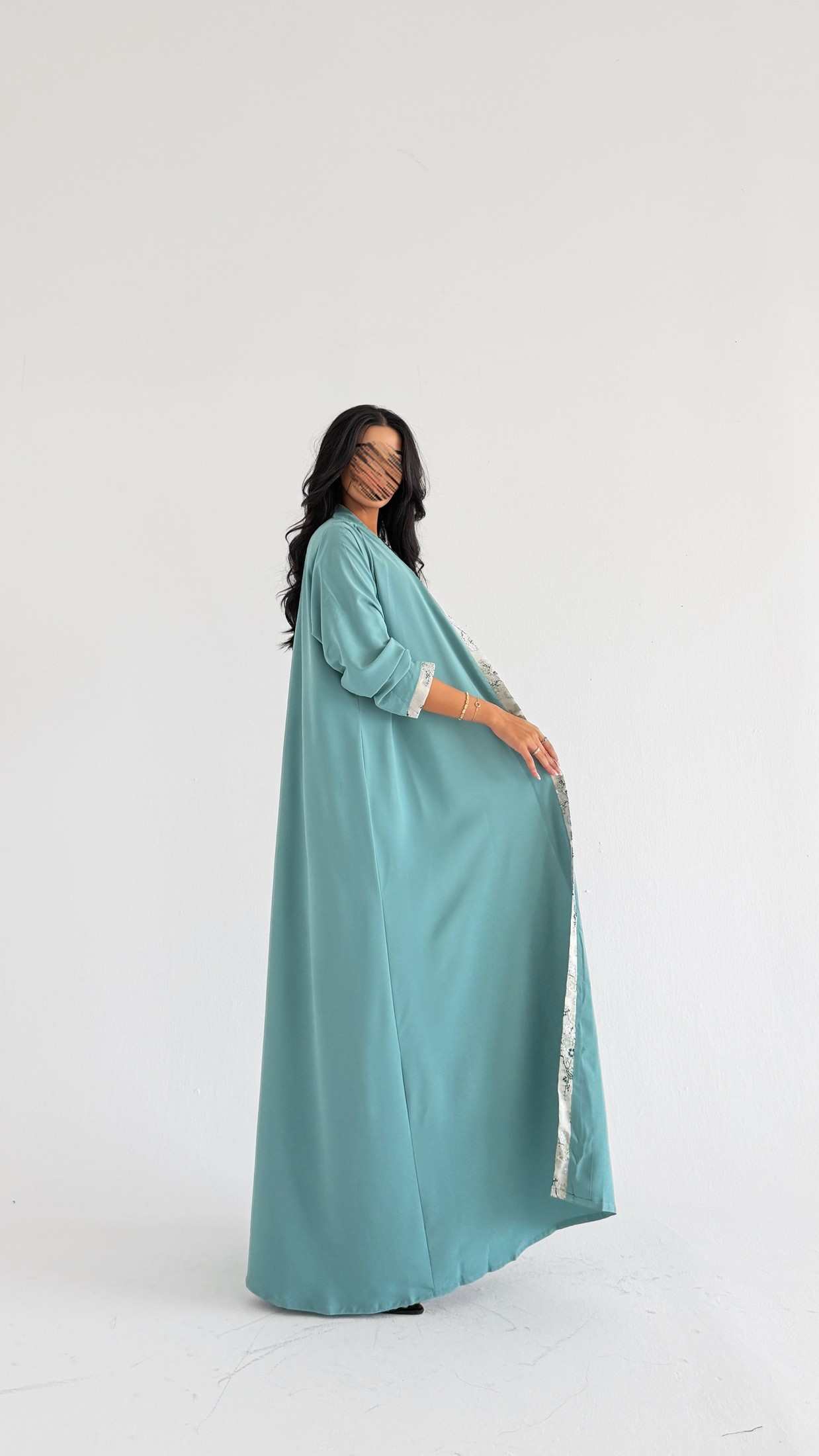 MWT1229 - عبايه بتدخيله لينن تطريز - Aya