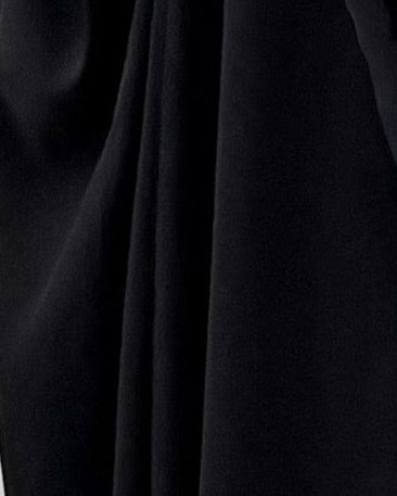 MWT5064 - قماش كريب اسود مطرز من الأكمام والطرحة قصة نص بشت - Aya