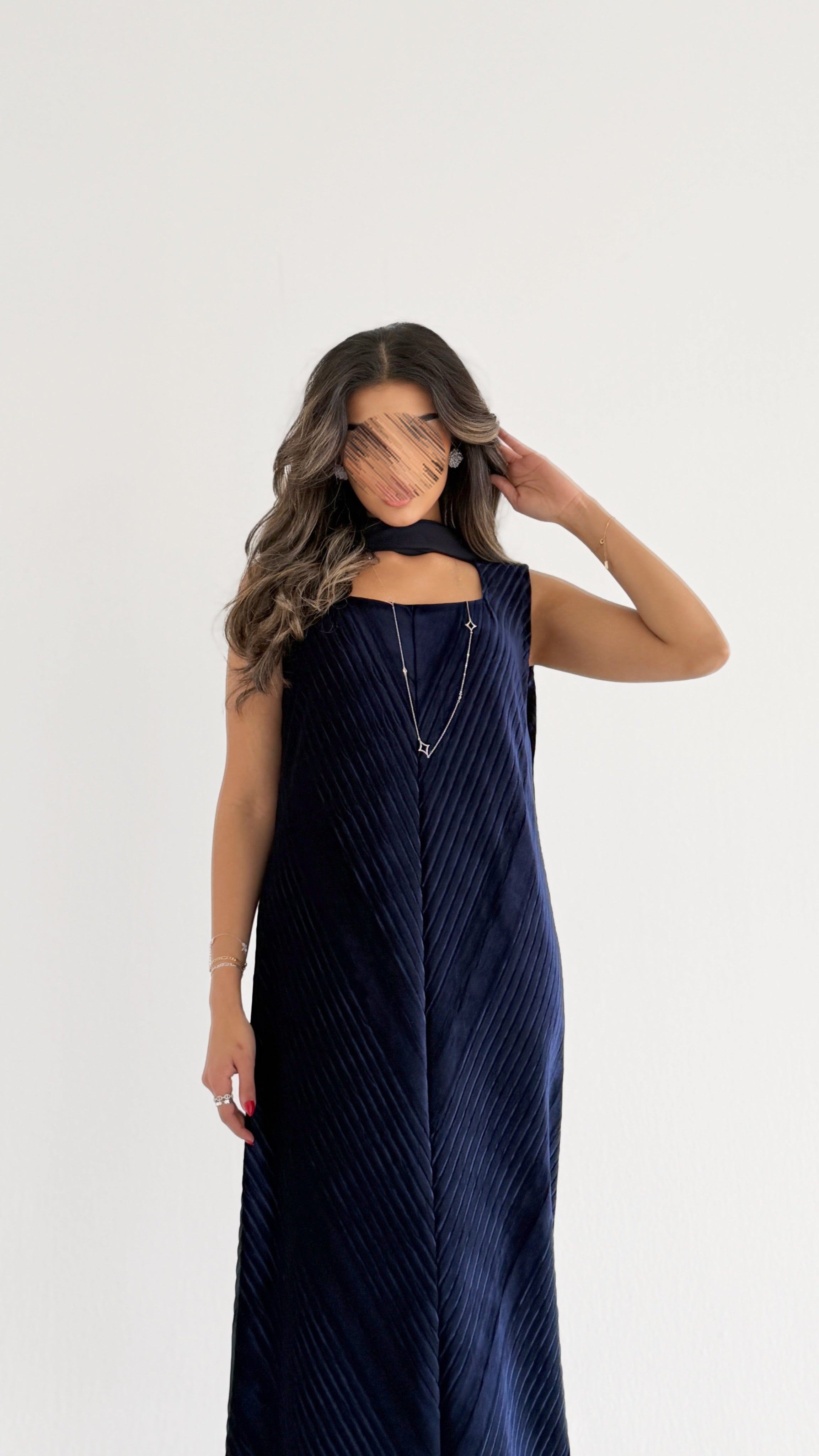 MWJ018 - جلابية شامواه مع اضافة شال خارجي - Aya