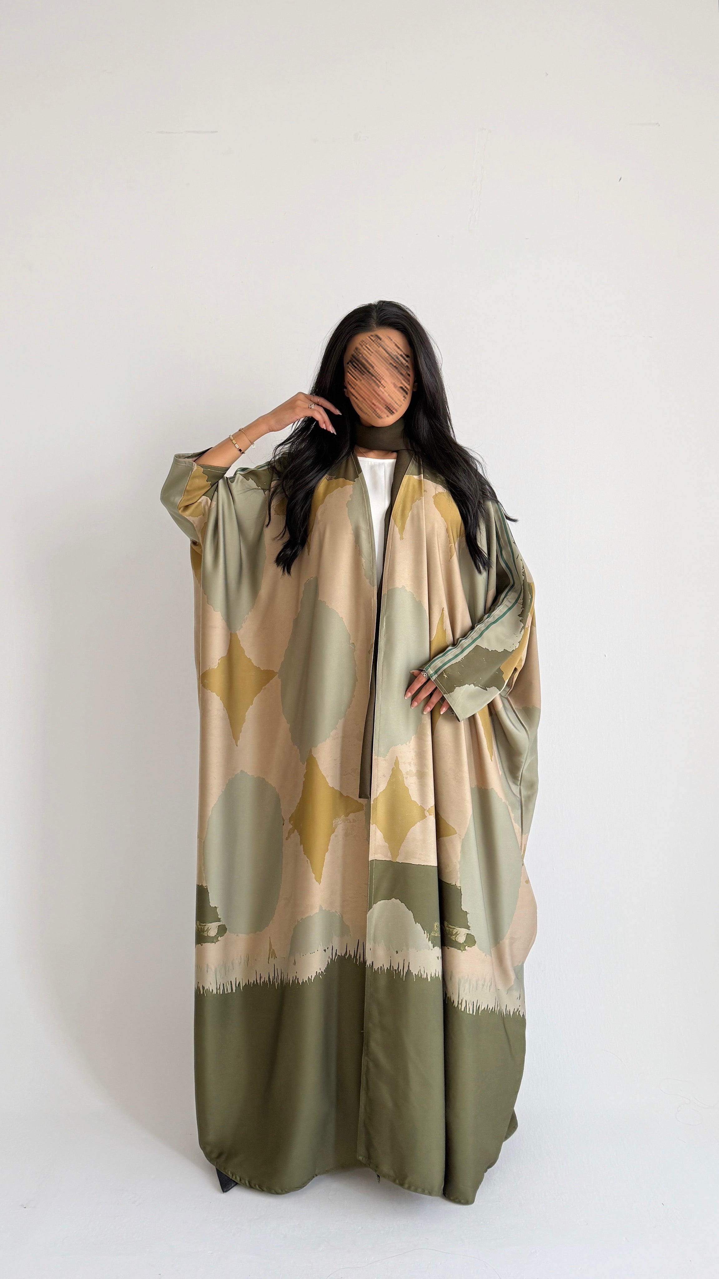 MWT2152 - عباية طباعة صيفية | Summer printed abaya