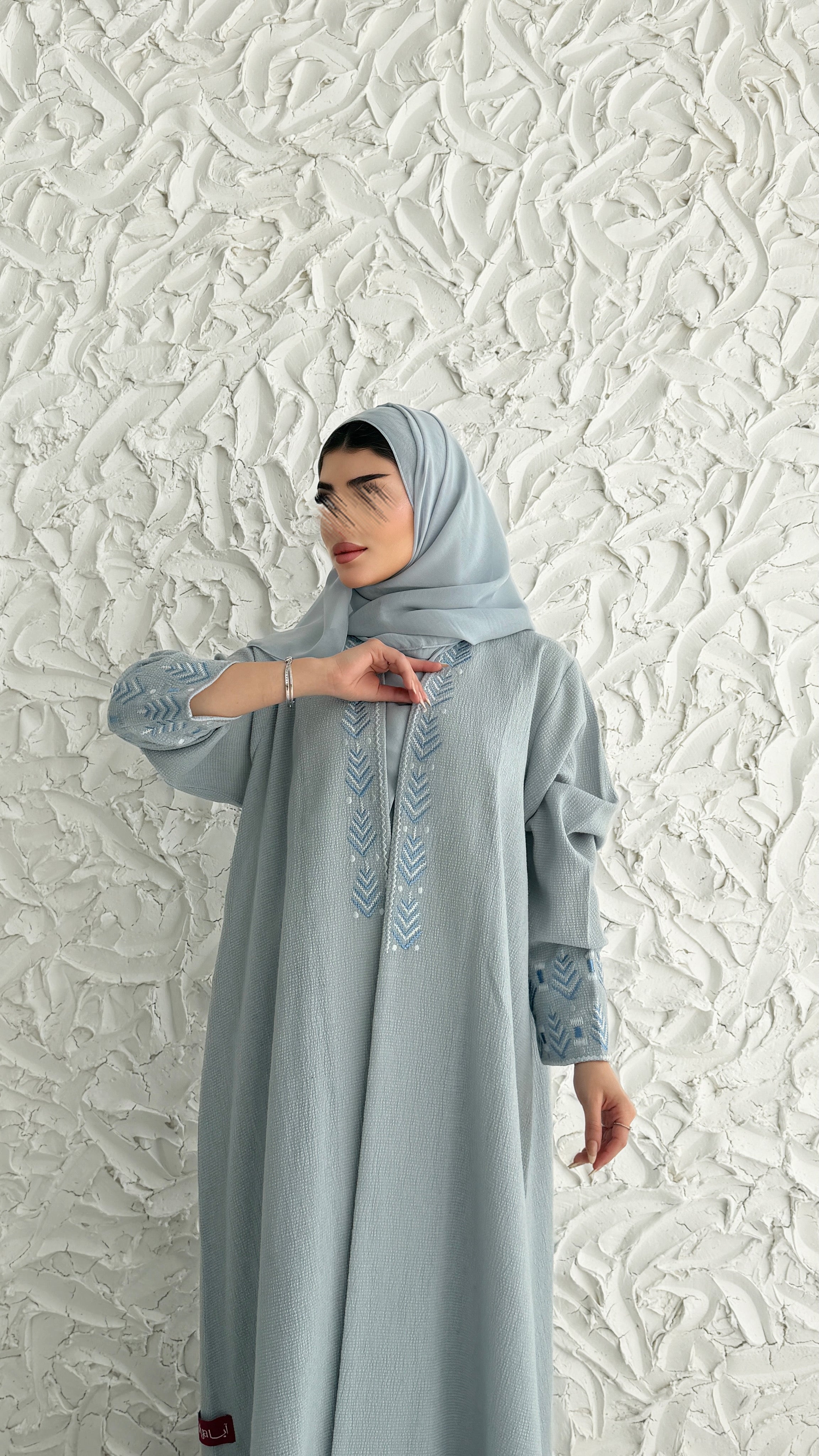 MW2060 - عباية لنن هندي قصه هينك تطريز يدوي - Aya