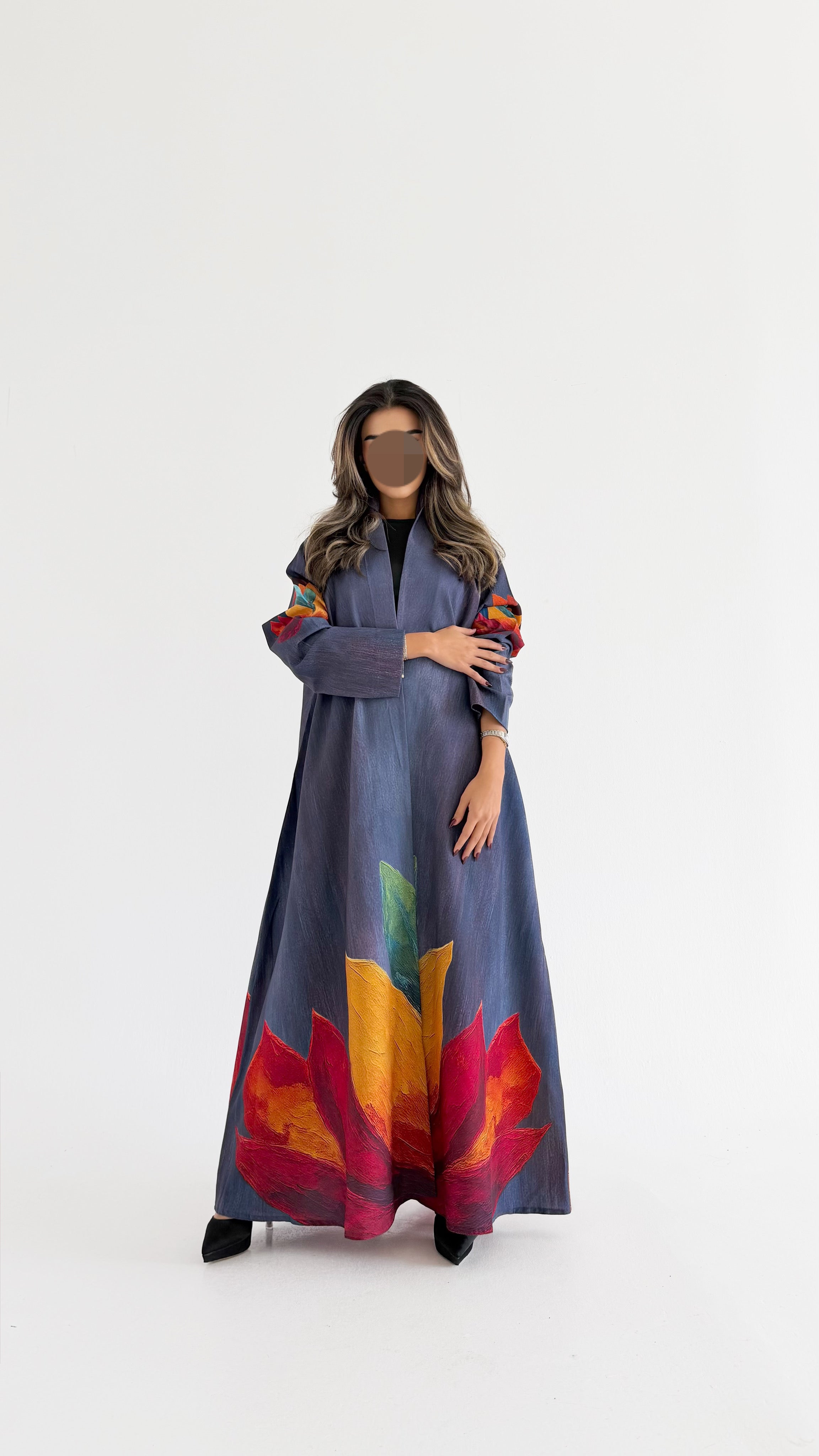 MW1800 - عباية طباعة  بالوان متناغمة - Aya