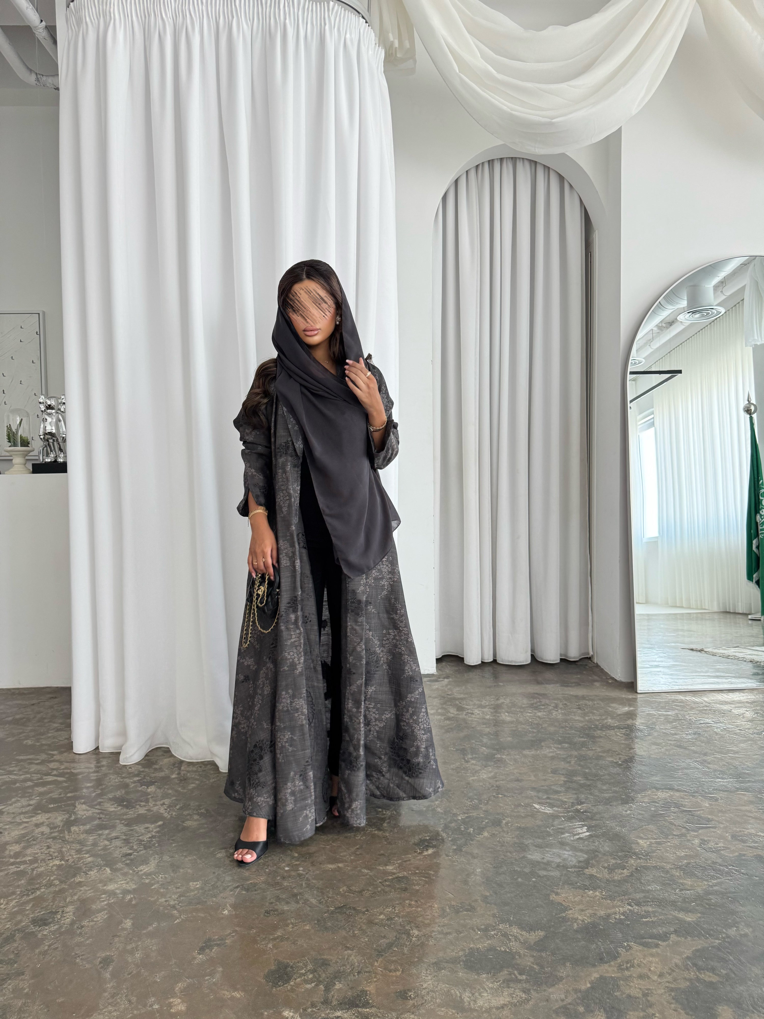 MWT505 - عباية لنن طباعة - Aya