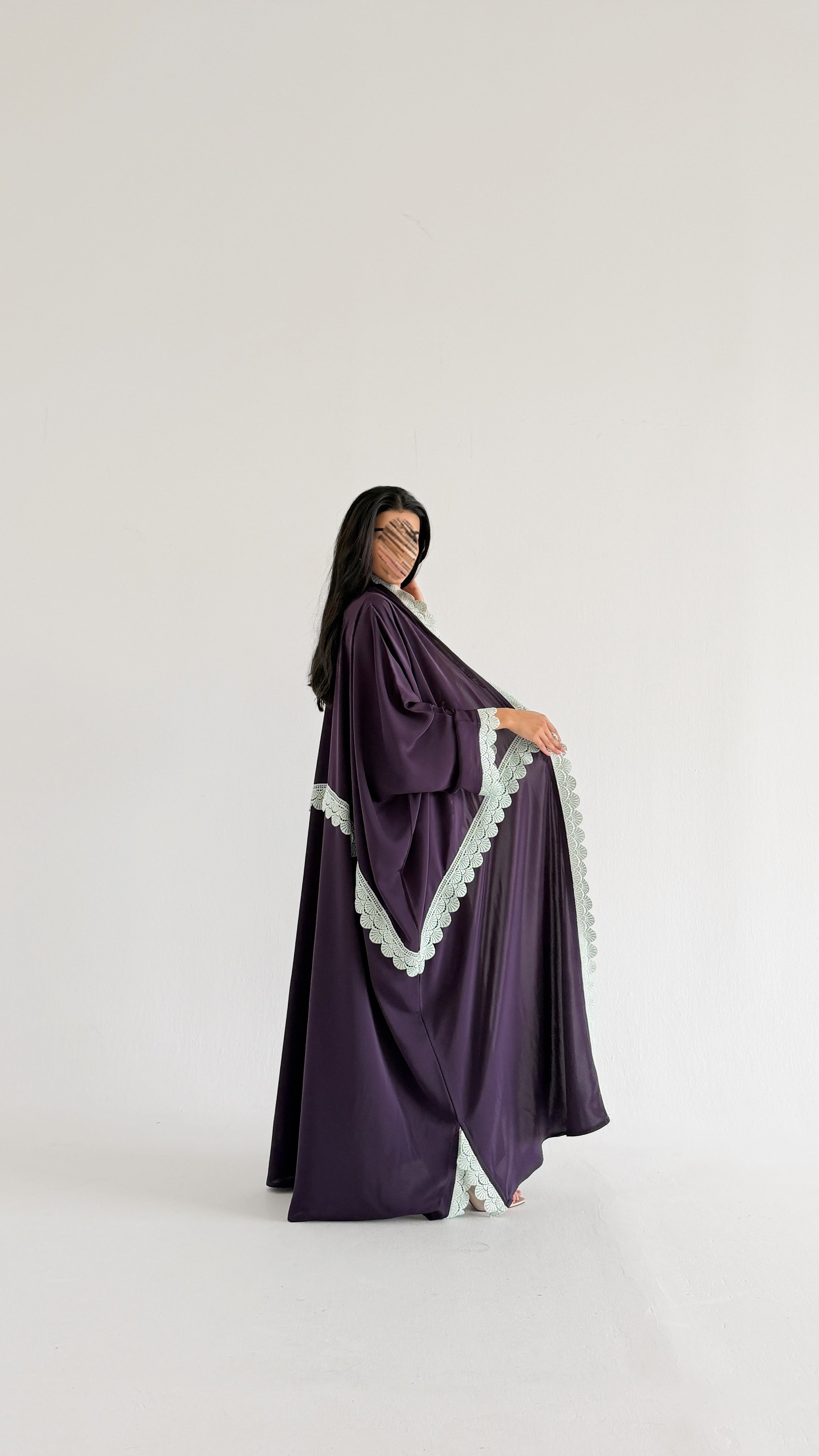 MW2162 - عبايه كريب مع اضافه كلفه مميزه وحصرية - Aya