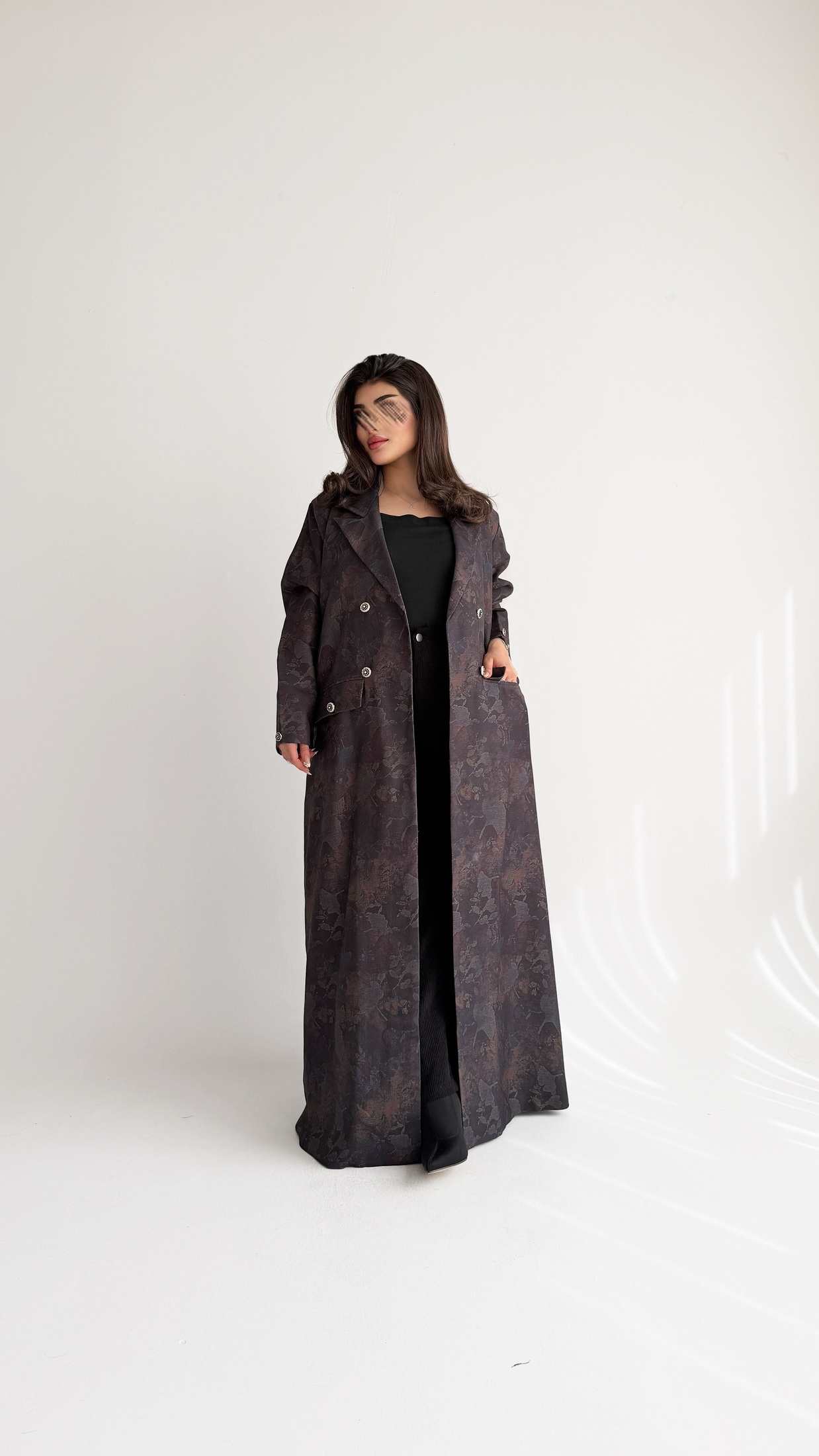 MWT1036 -  عباية بليزر طباعة - Aya