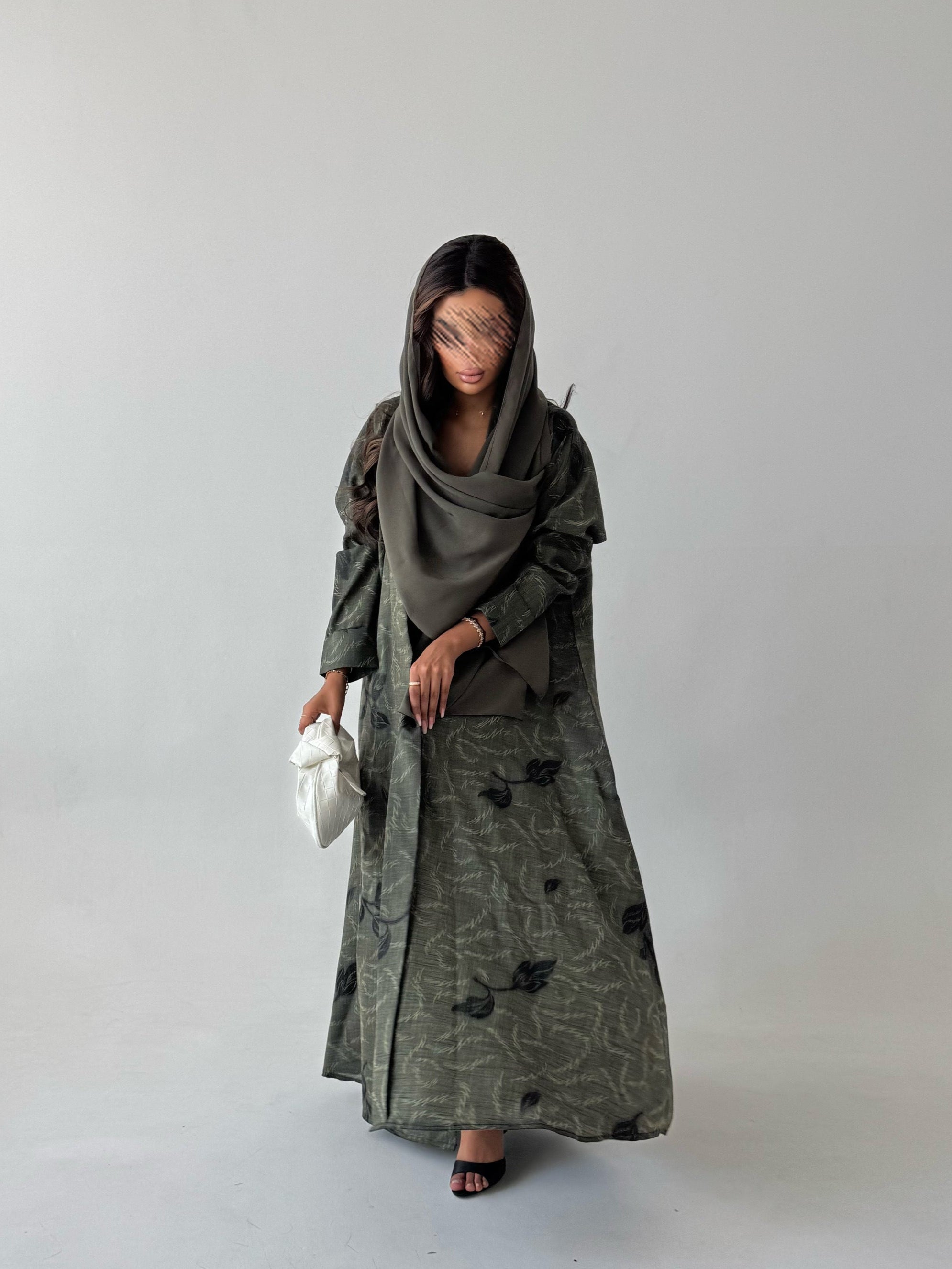 MWT500 - عباية لنن طباعة - Aya
