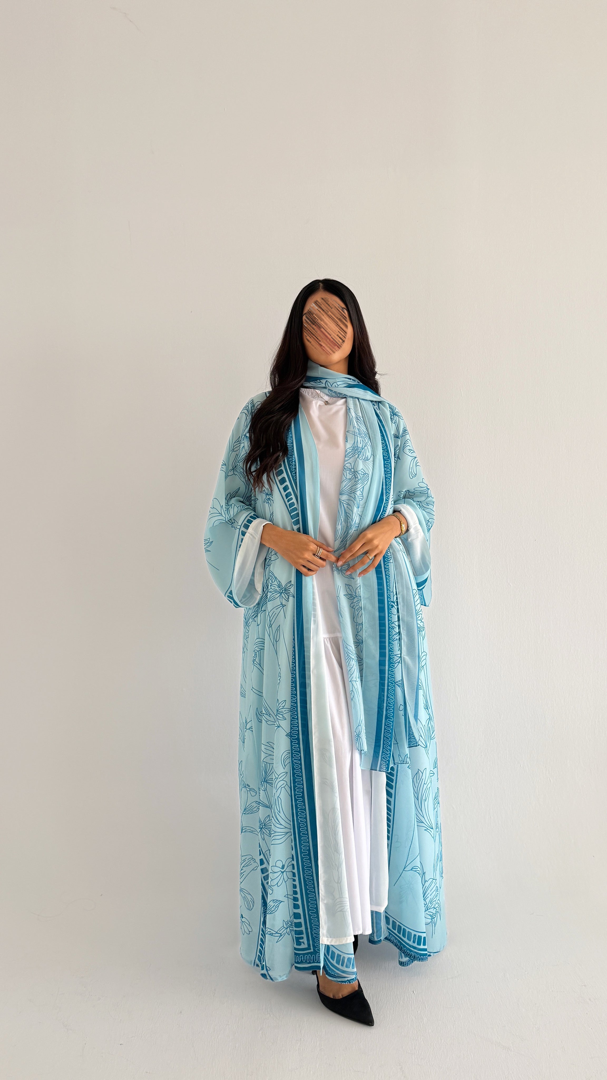 MWT2064 - عباية طباعة صيفية  |  Summer printed abaya - Aya