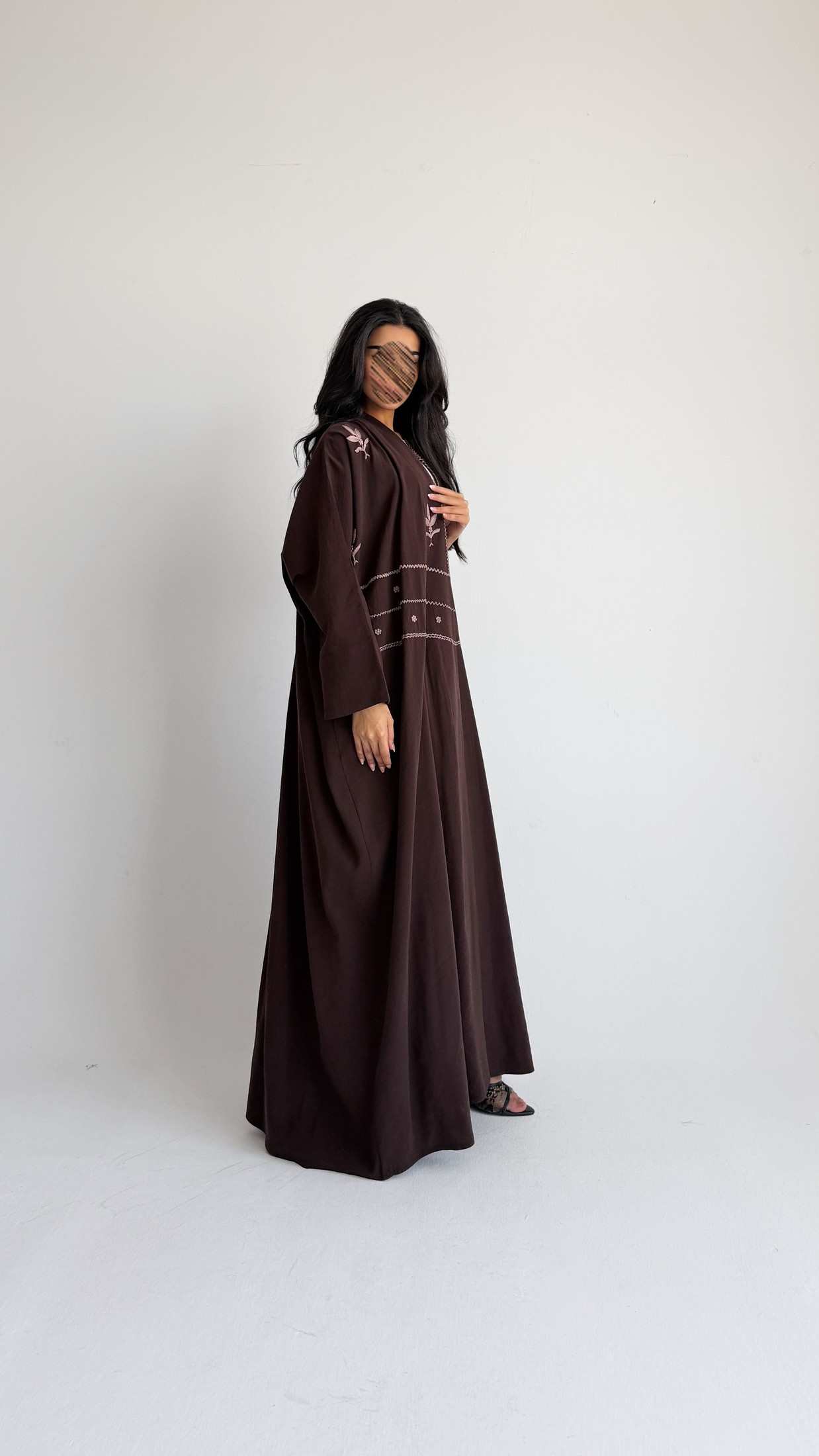 MWT4258 -  عباية حرير مغسول بشك أغصان - Aya