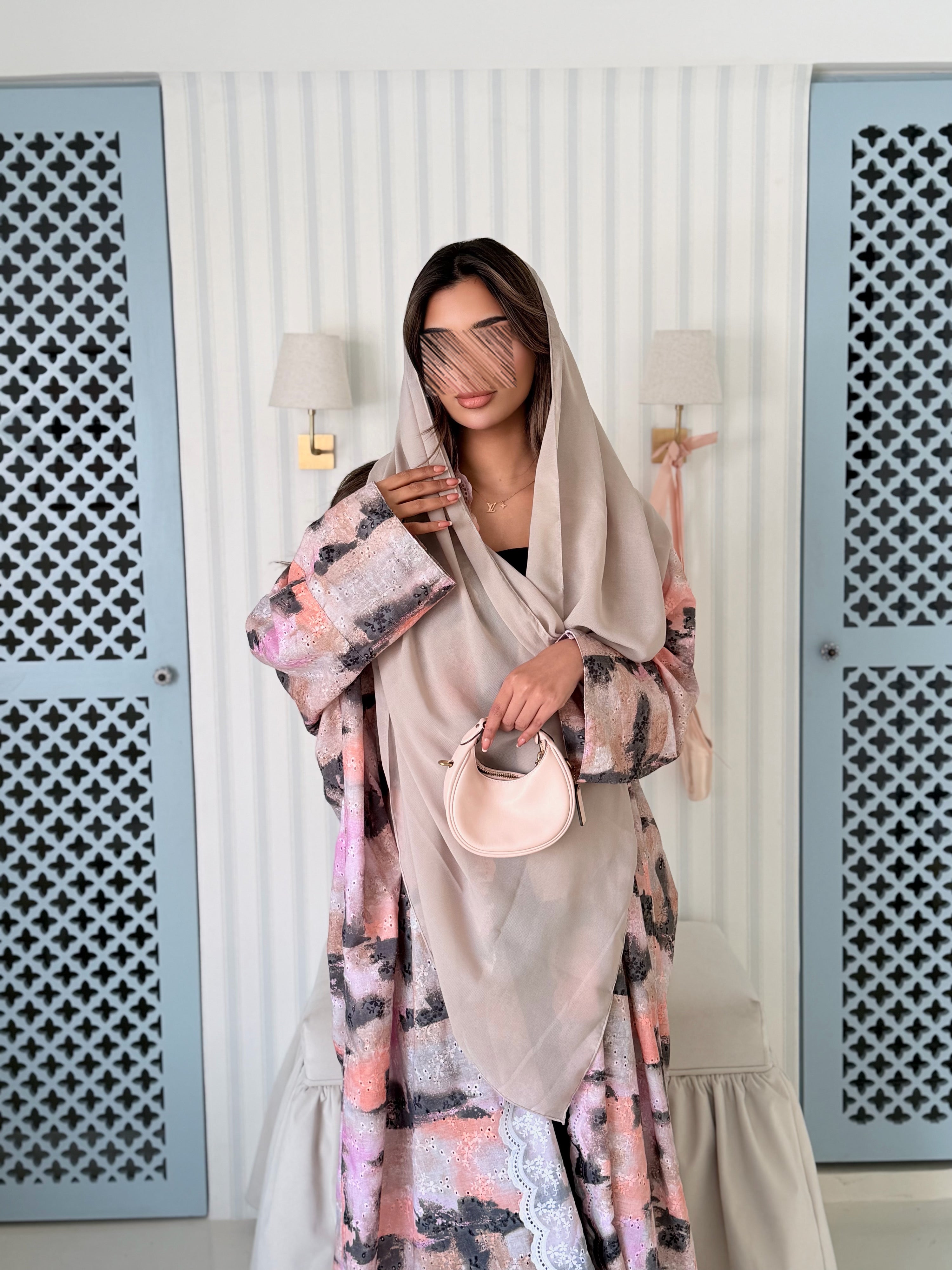 MWT5011 - عباية ركامه مشجر طباعة ربع كلوش - Aya