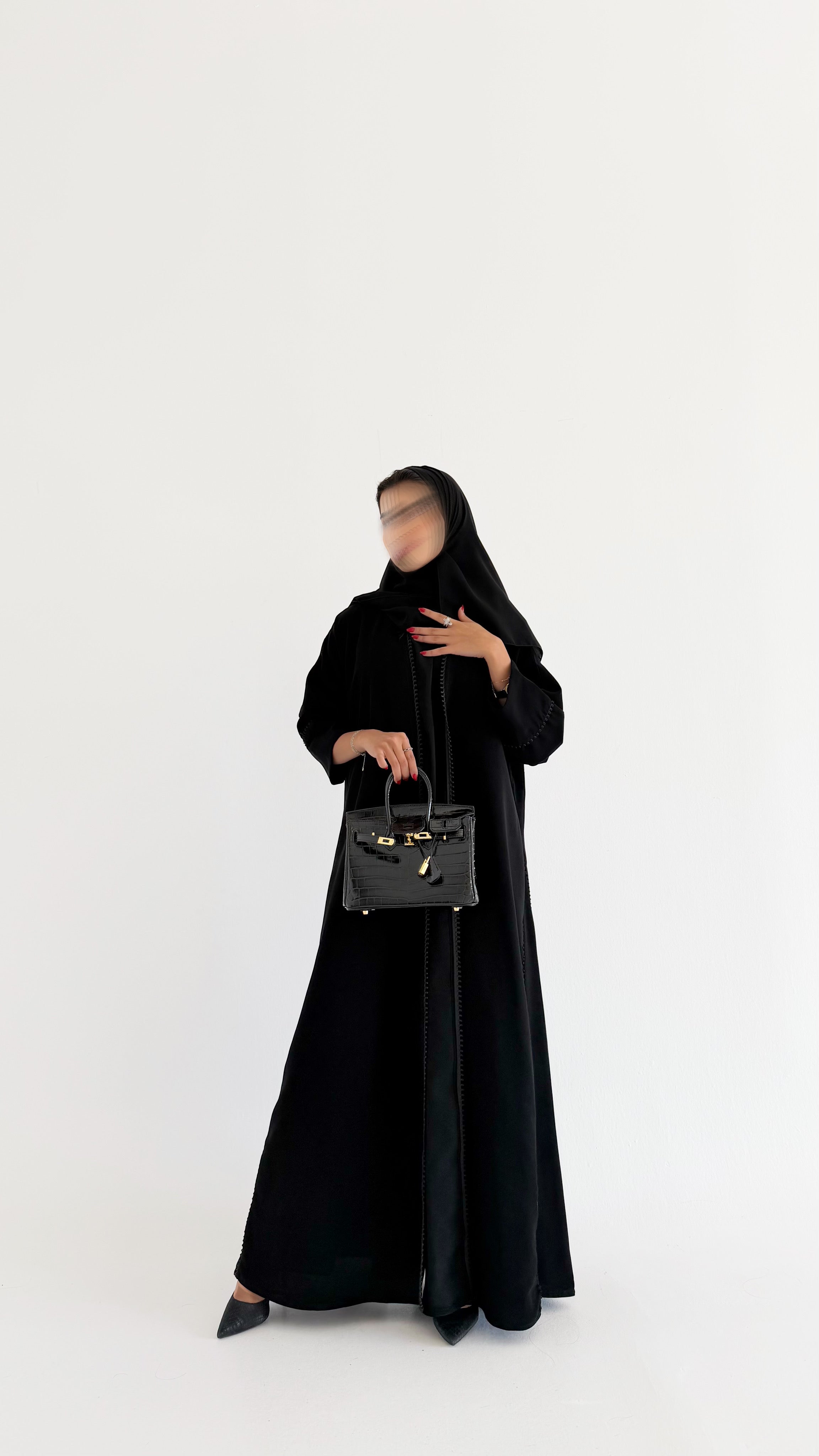 MW1797 - عباية كريب مع اضافة قيطان السنارة