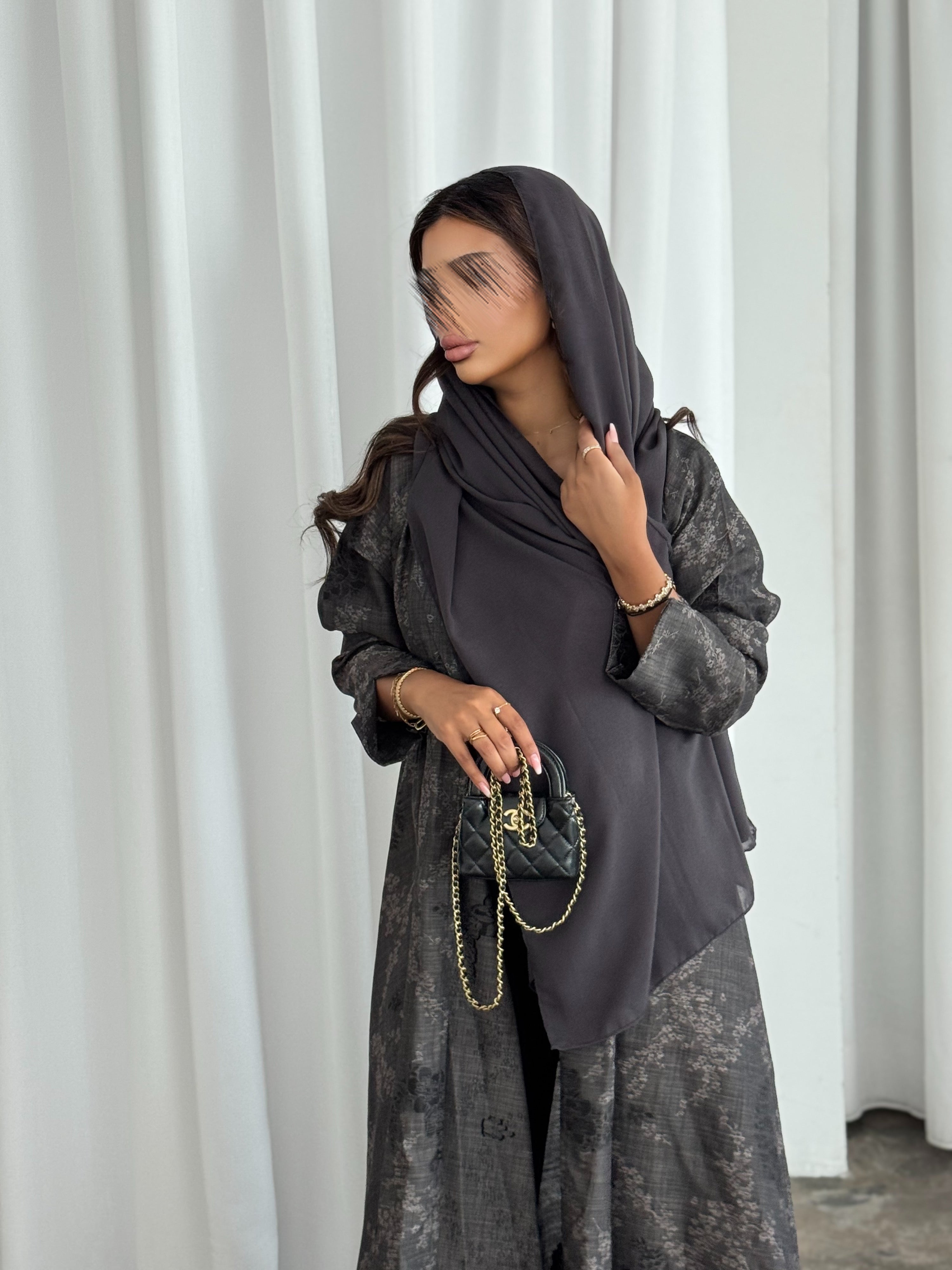 MWT505 - عباية لنن طباعة - Aya