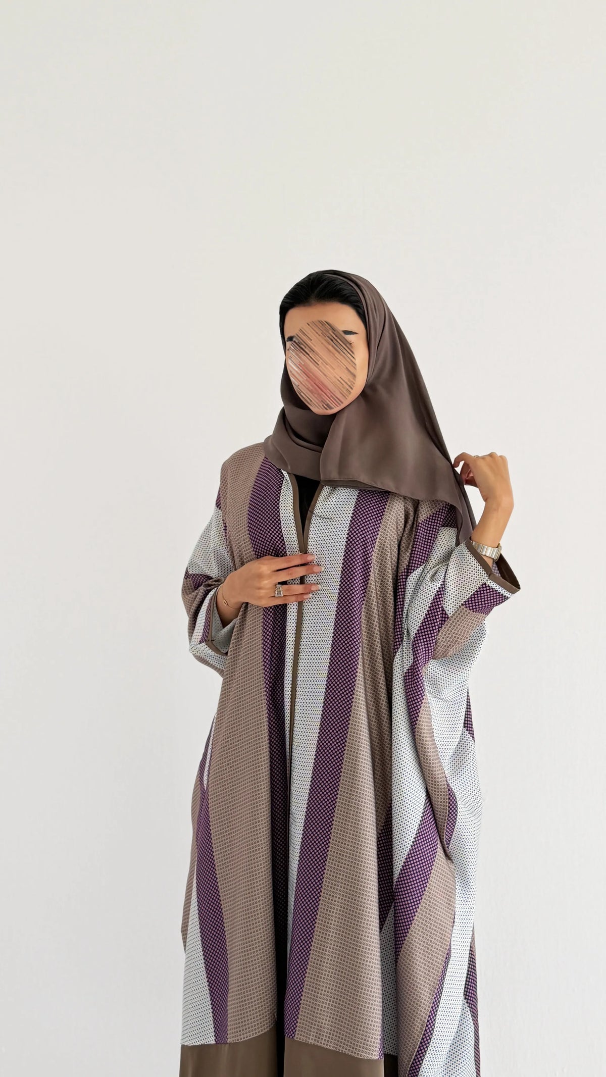 MWT1280 - عباية طباعة بتدخيله كريب - Aya