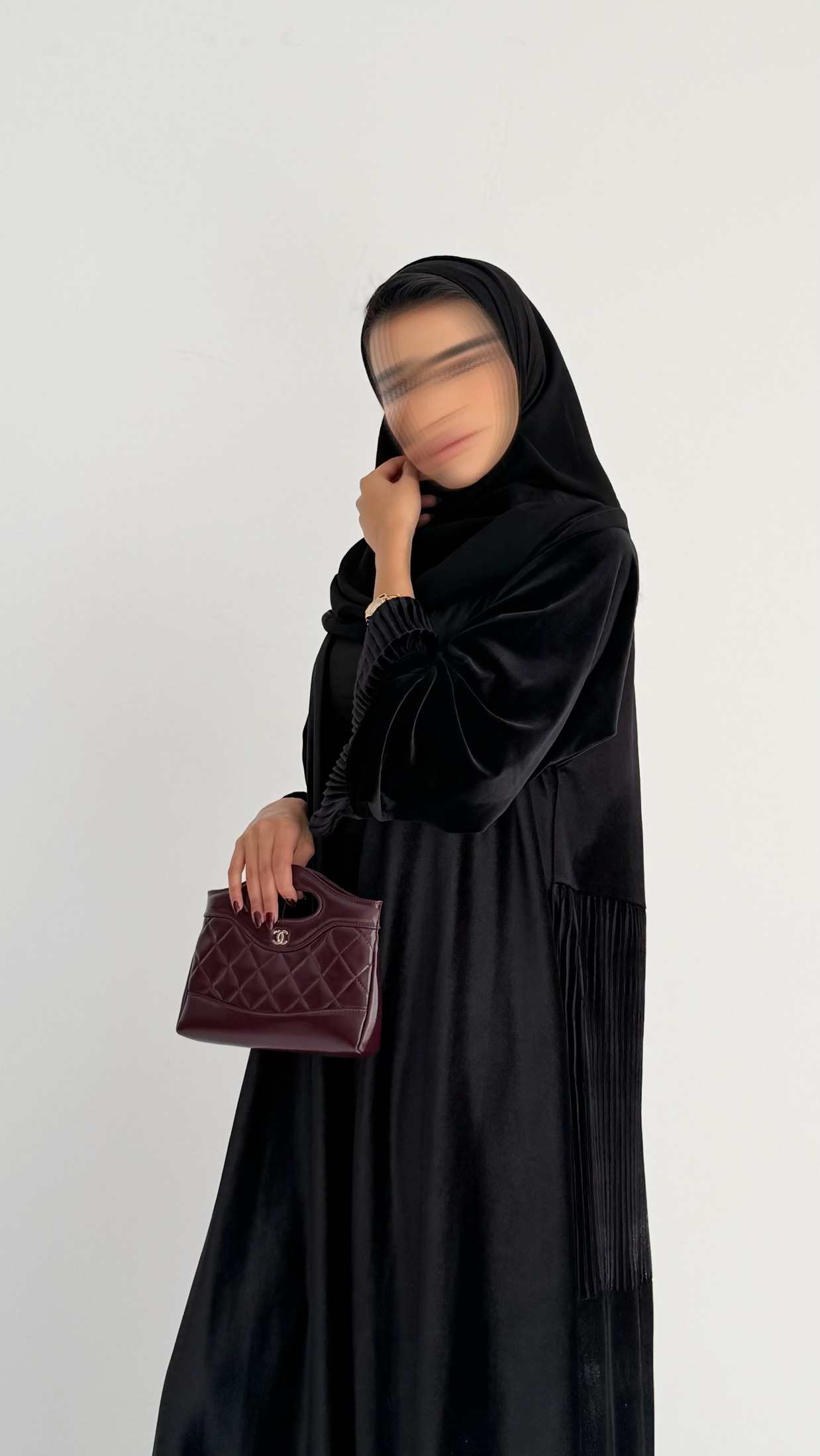 MWT878 - عباية مخمل بيليسية - Aya
