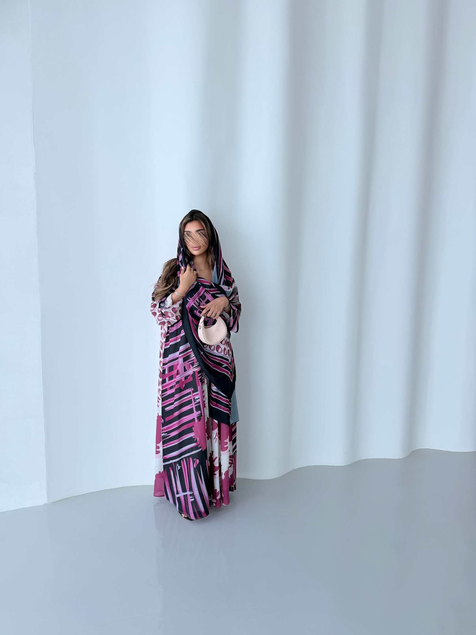 Mwt1175 - عباية طباعة صيفية  |  Summer printed abaya - Aya