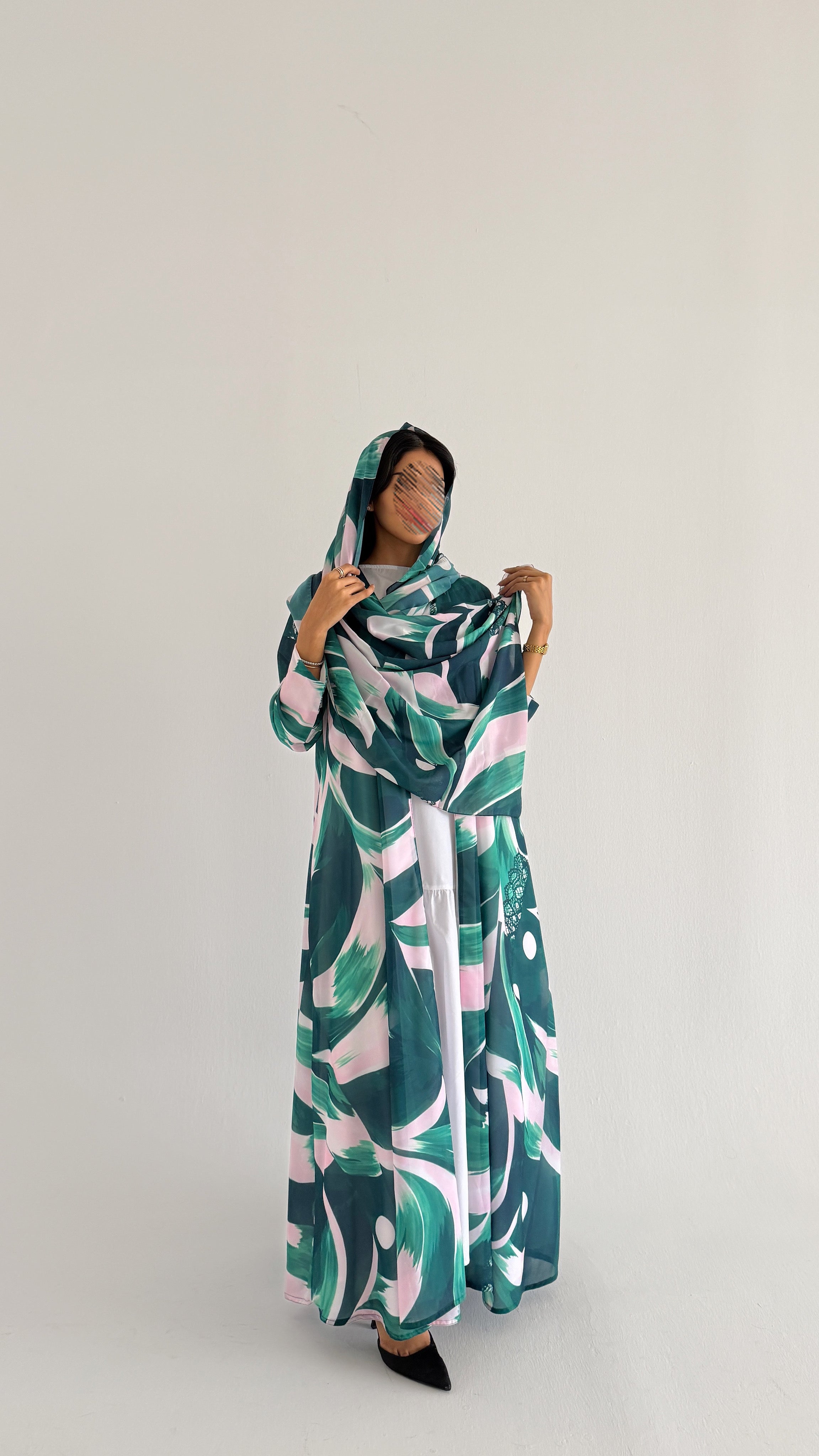 MWT2061 - عباية طباعة صيفية  |  Summer printed abaya - Aya