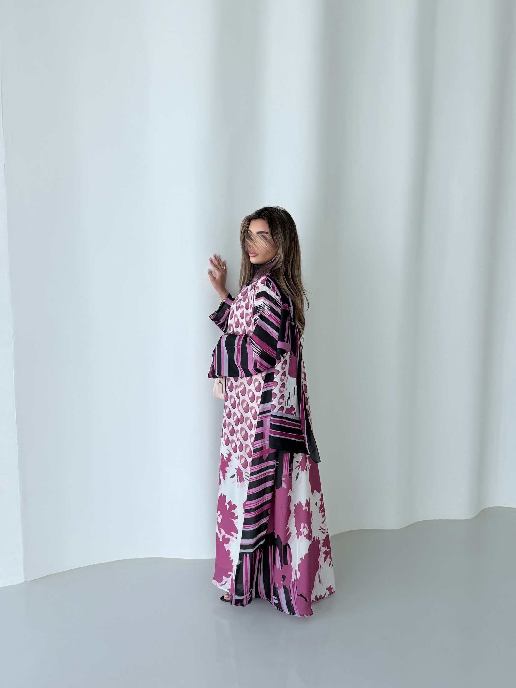 Mwt1175 - عباية طباعة صيفية  |  Summer printed abaya - Aya