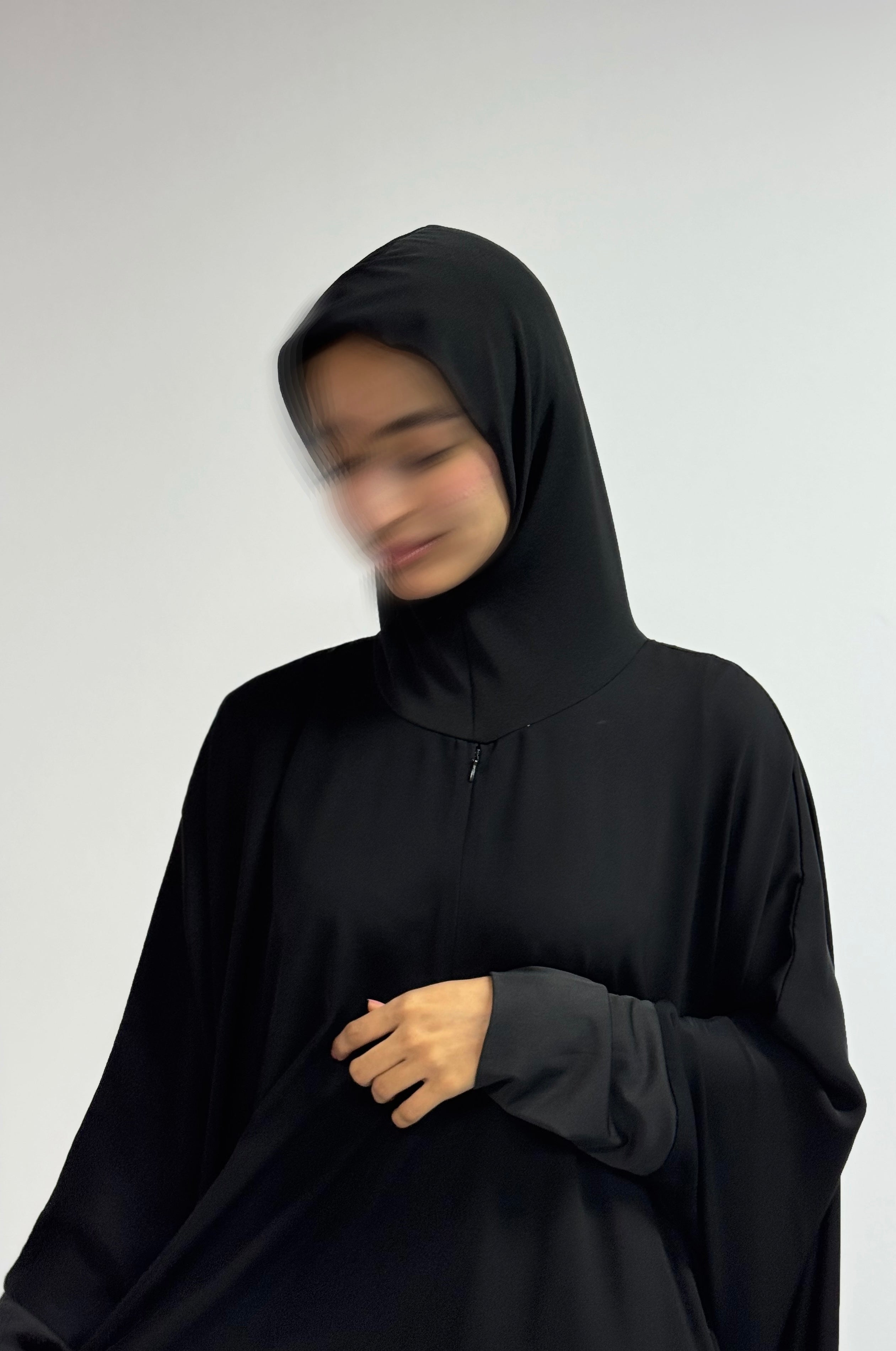 MW1423 - عباية حج باردة مع قطعة غطاء الرأس