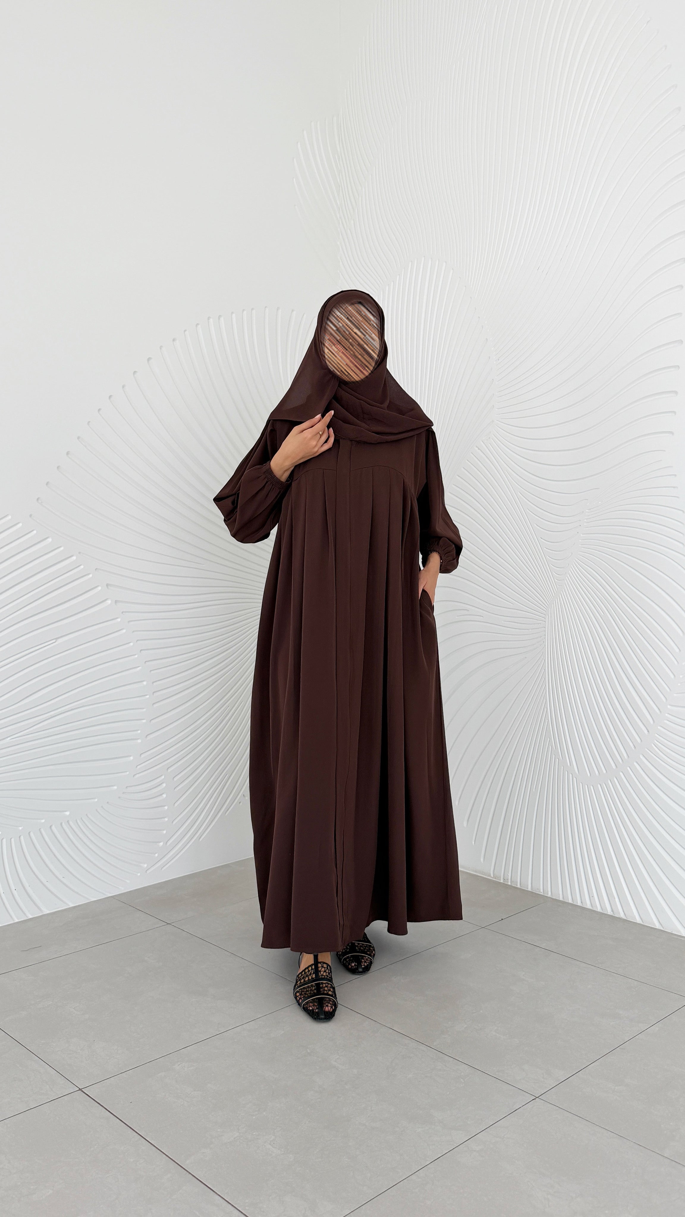 MWO018 -باكدج عباية نص كلوش بكم مطاط - Aya