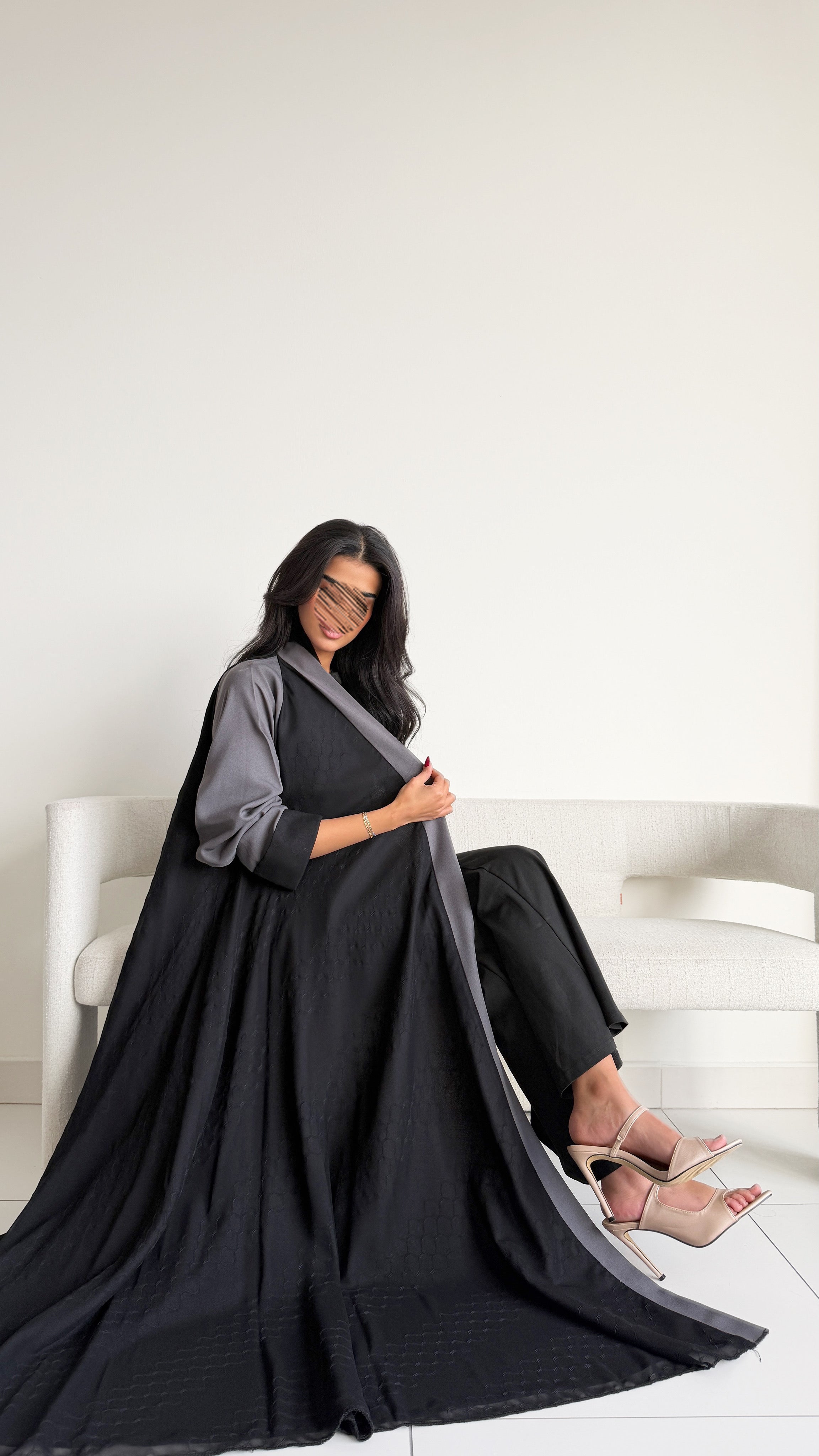 MW2070 - عبايه كلوش مع اضافه شيفون مبطن - Aya