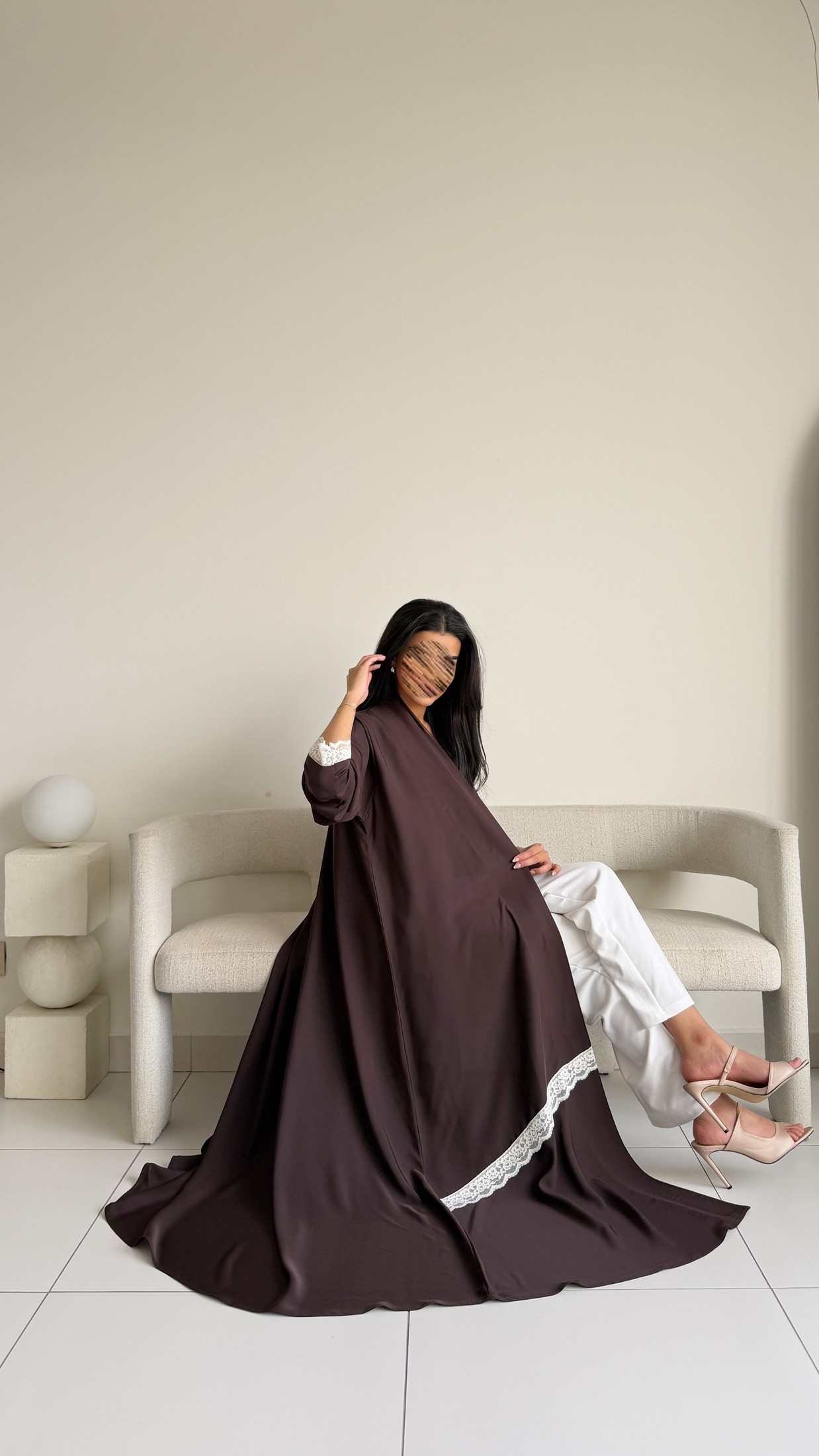 MW2164 - عبايه كريب مع اضافه كلفه مميزه وحصرية - Aya