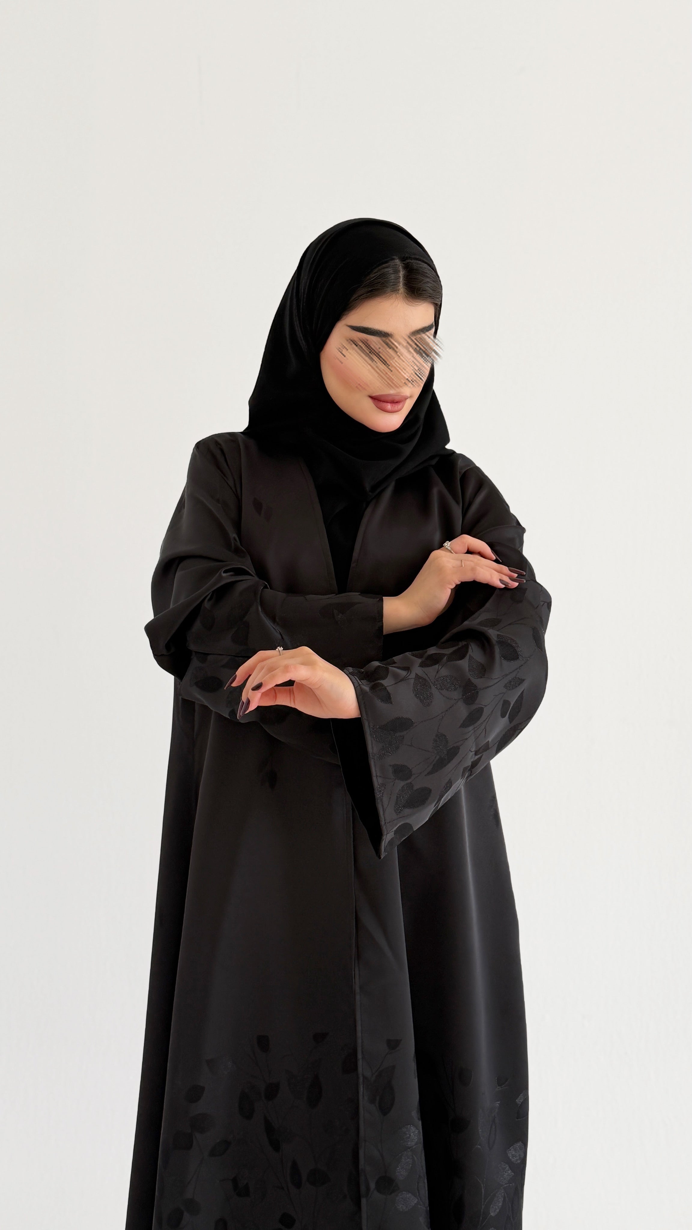 MW1868 - عباية  اسود راقي بخامة الجاكار - Aya