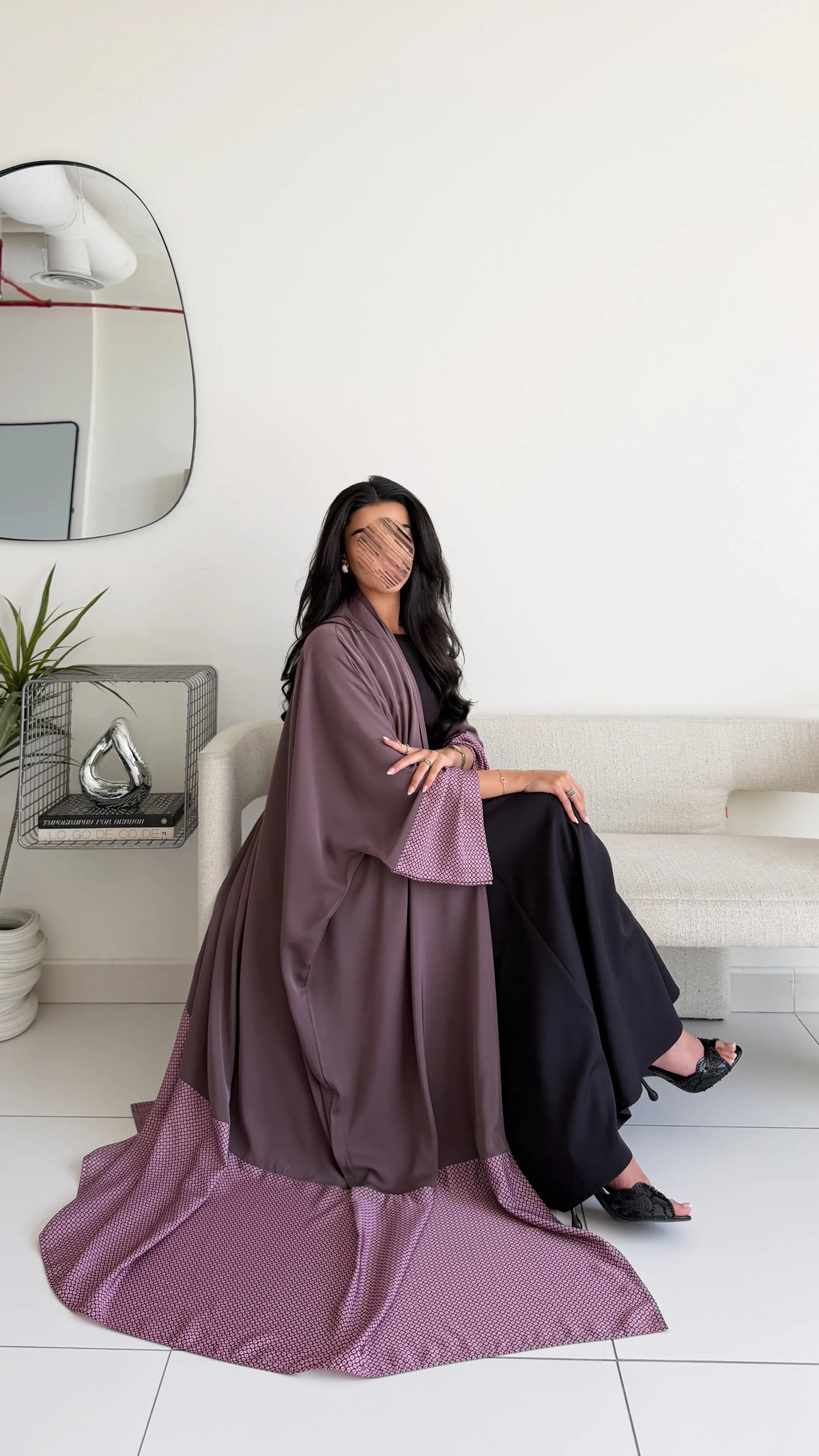 MWT1279 - عباية بني بتدخيلة طباعة - Aya
