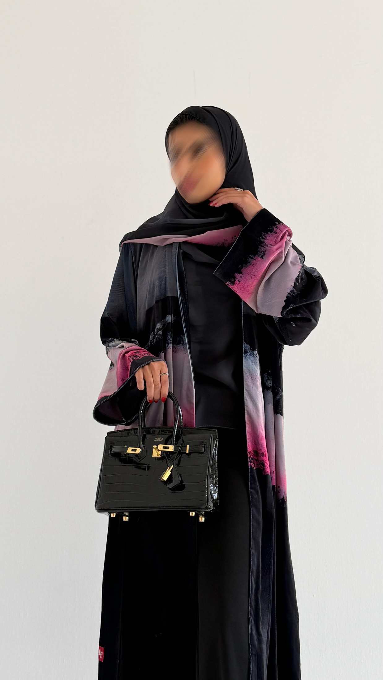 MWT633 - عباية مخمل طباعة - Aya