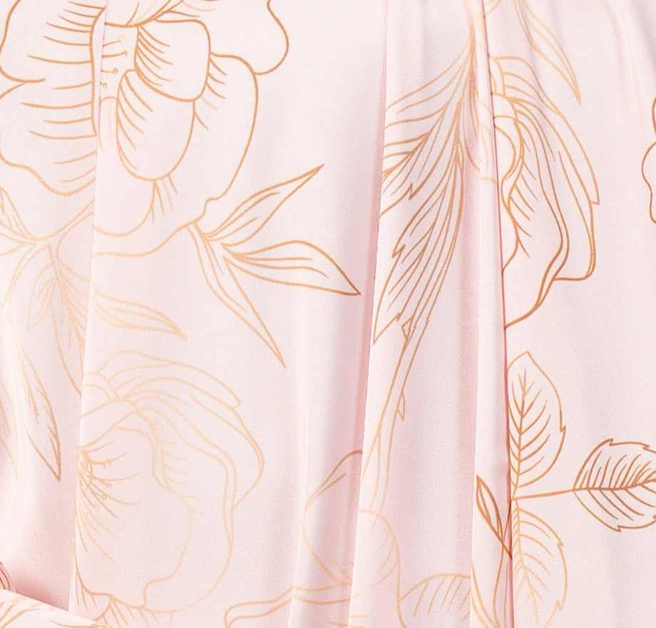 Flowers In Rose Gold Khimar - Aya