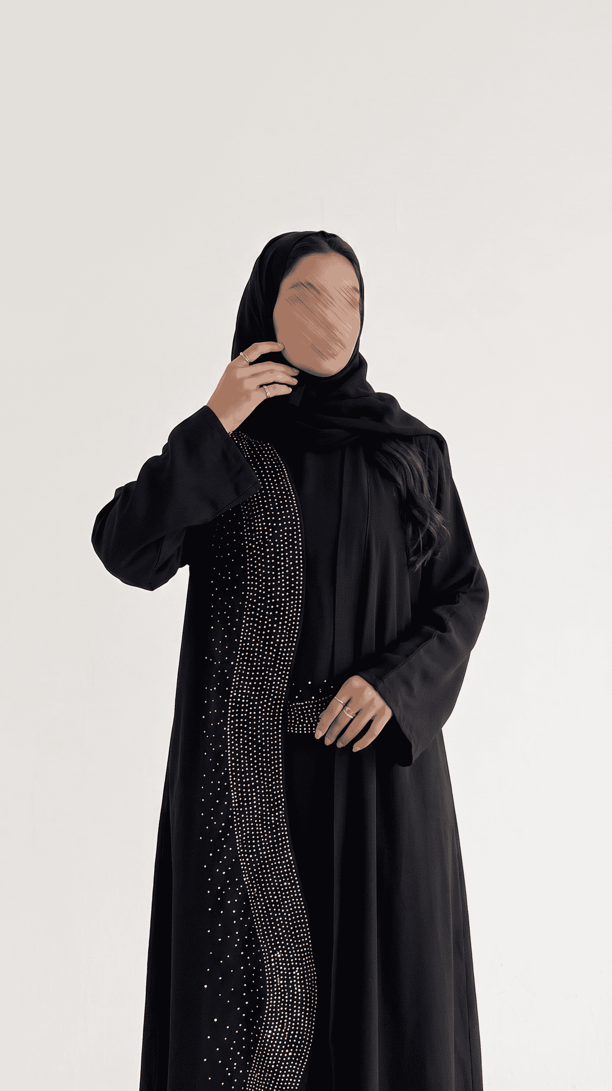 MWT4031  - Wave cut abaya - عباية بقصة مموجة - Aya