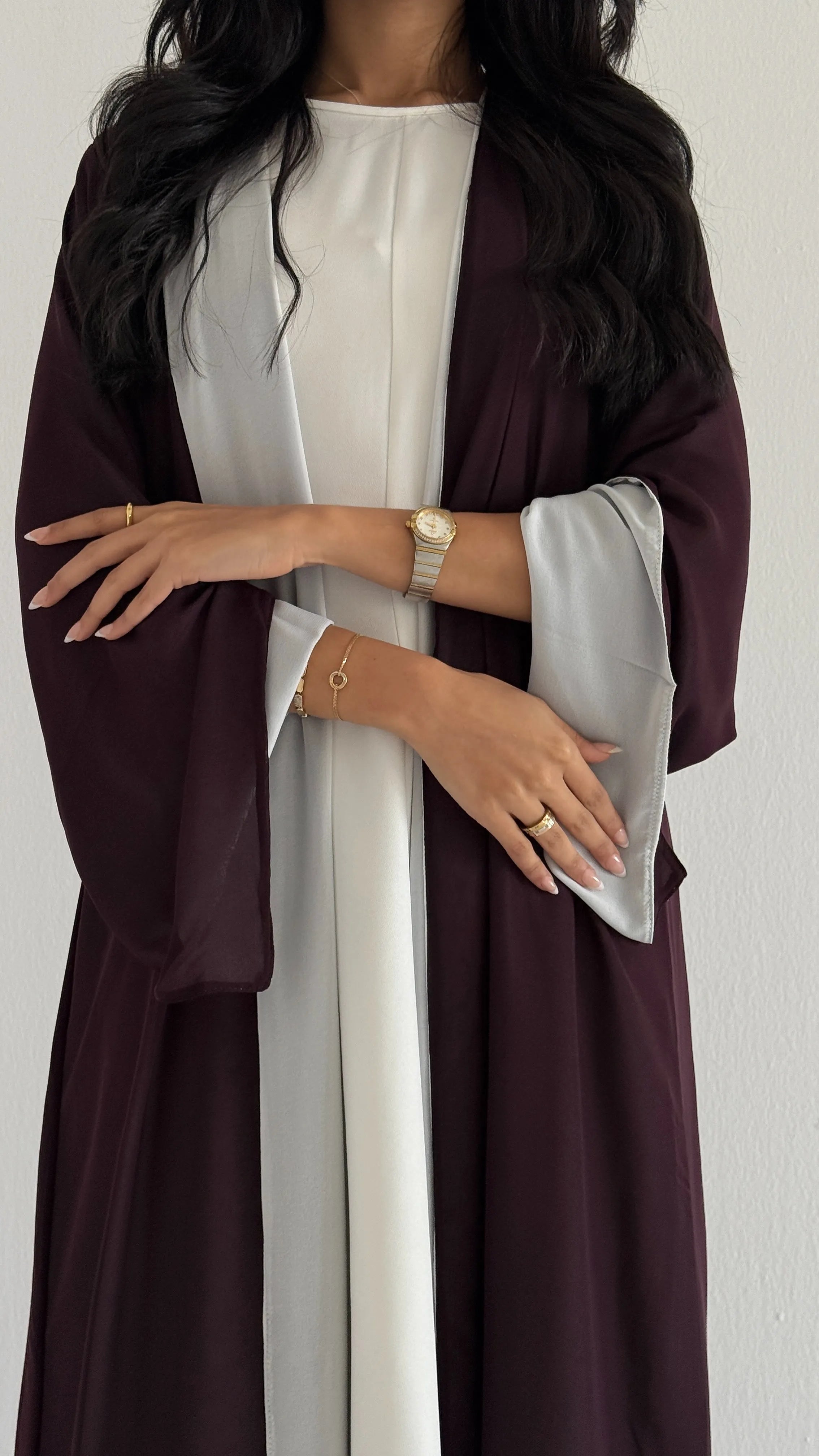 MWT1227 - عبايه شيفون فتنامي دبل فيس - Aya
