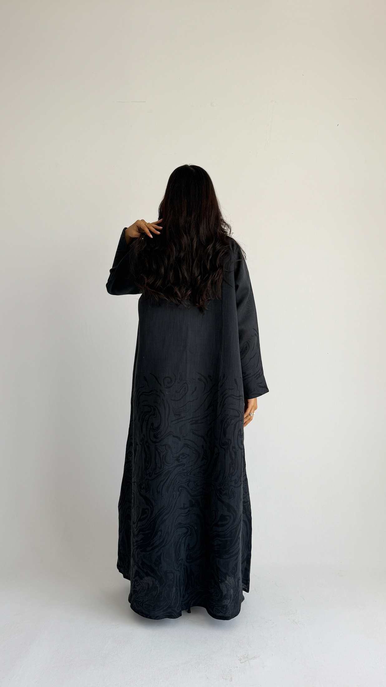 MWT1457 عباية لينن طباعة - Aya