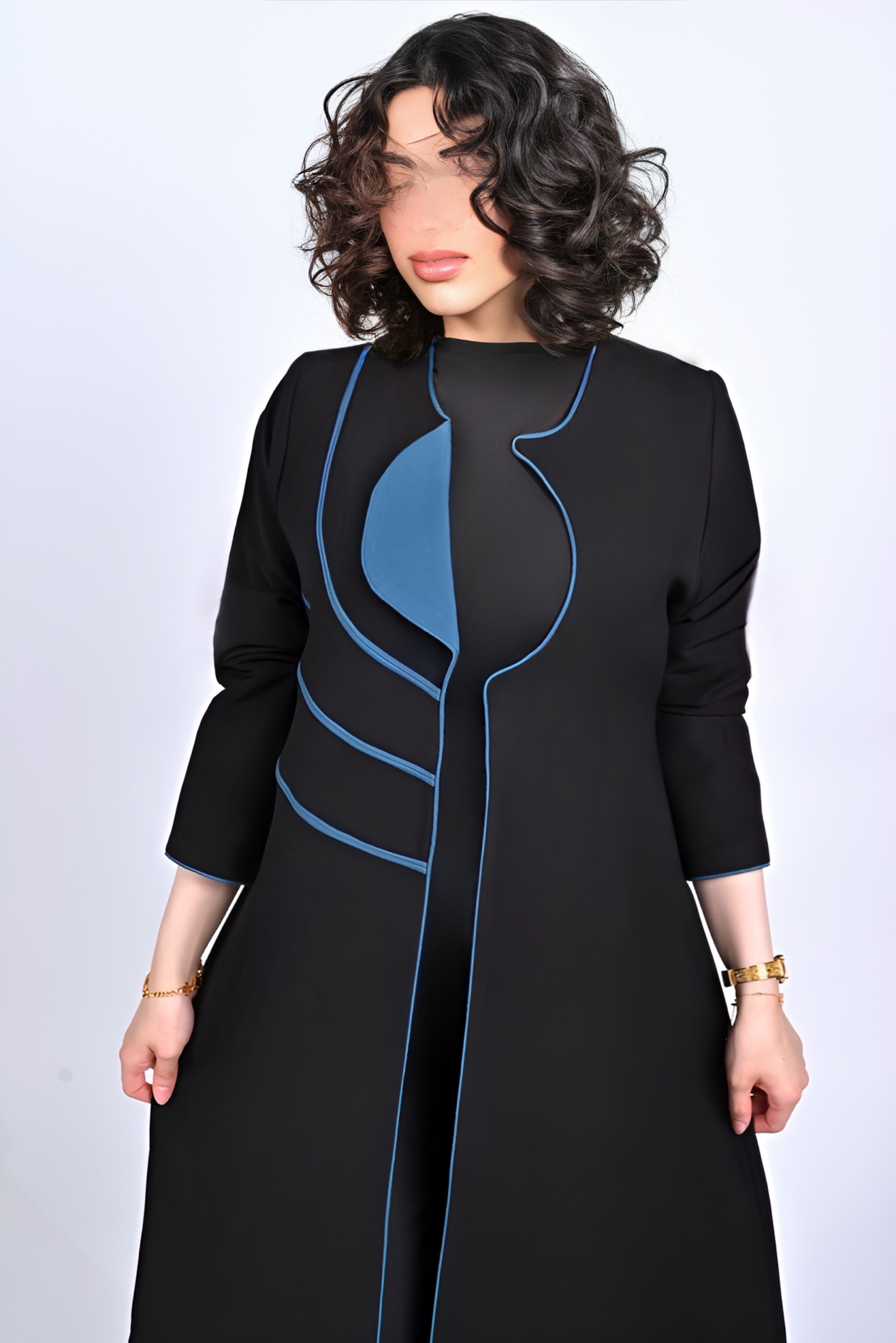 MW645 - Light Crepe Standing with Jacquard Half-Cloche