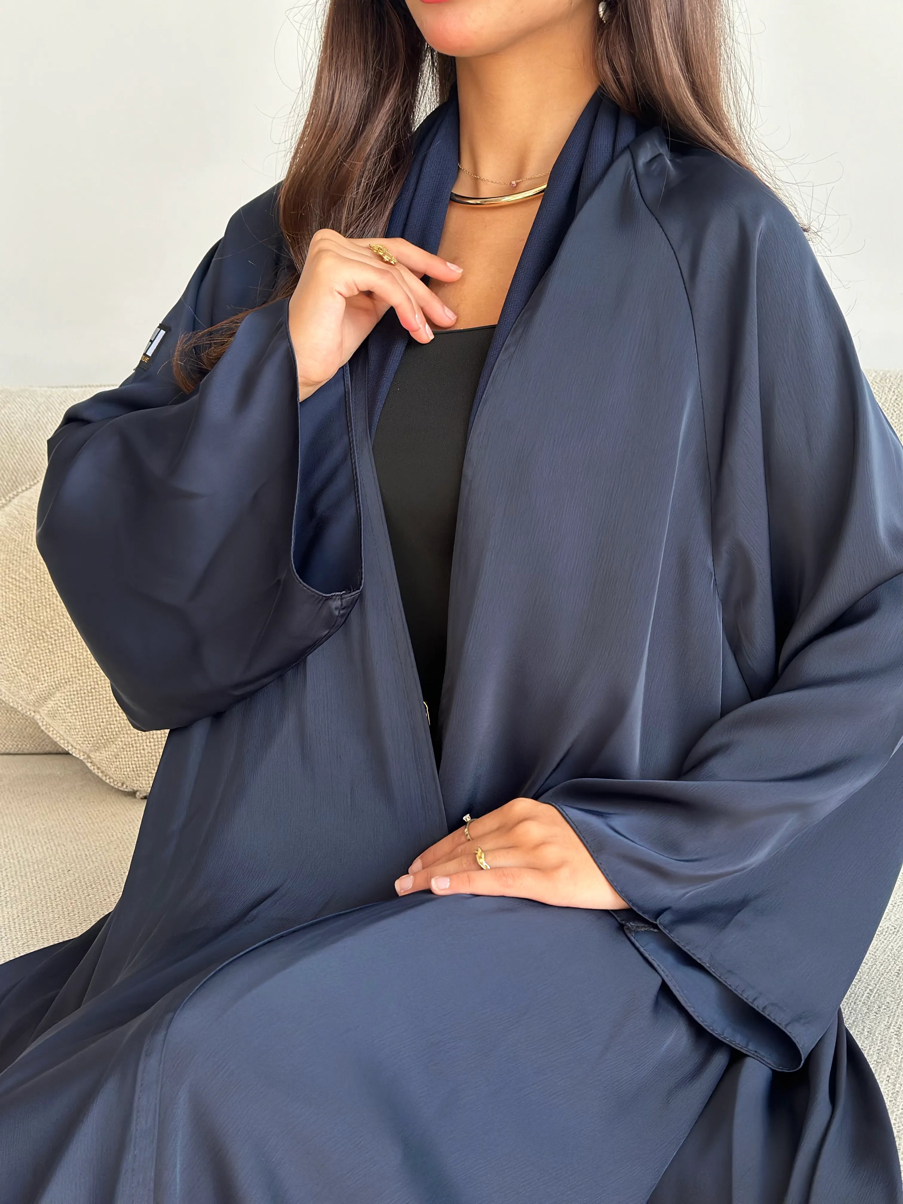 MWT4387 - عباية تيك توك كلوش كحلية - Aya