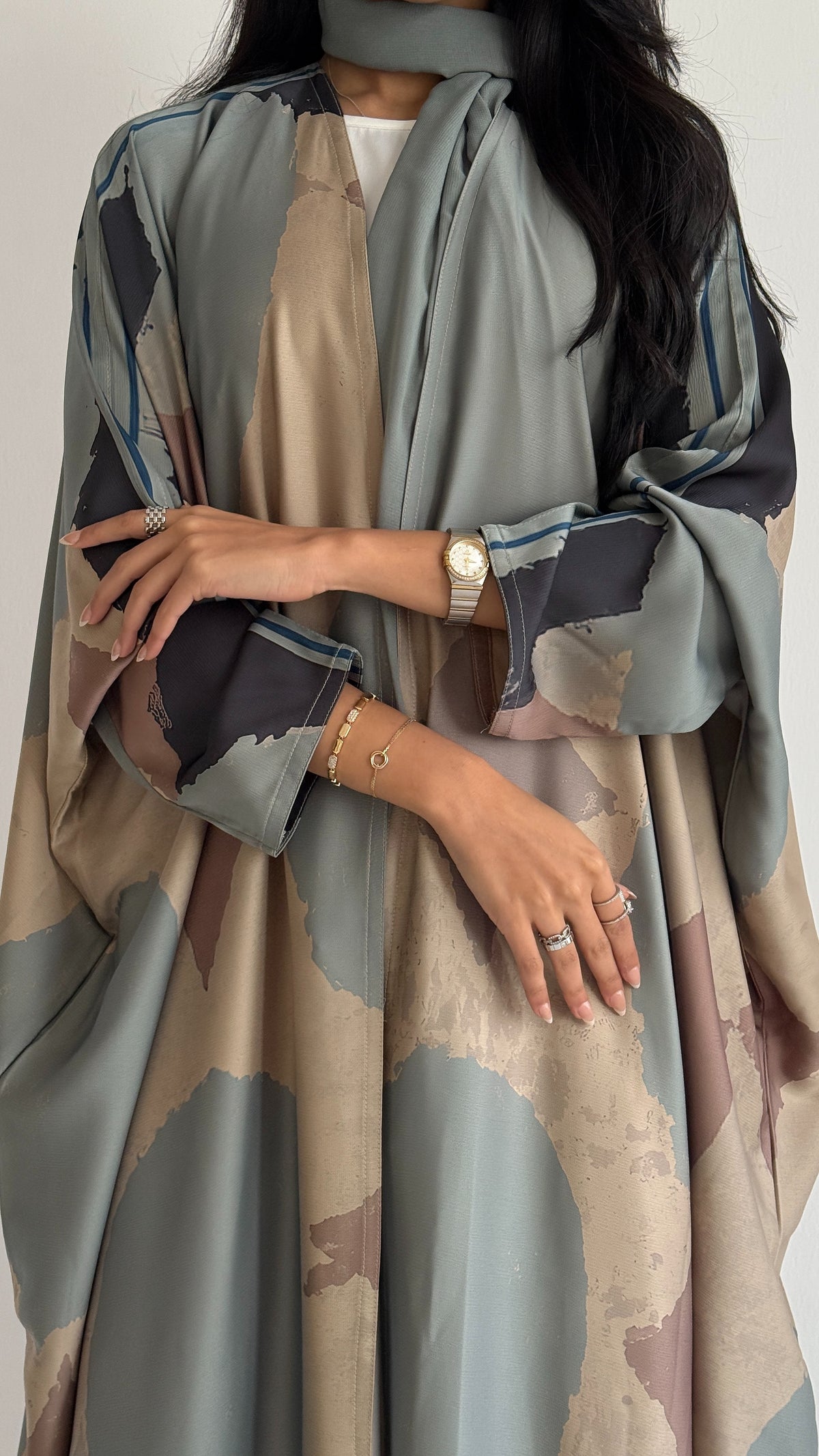 MWT2154 - عباية طباعة صيفية | Summer printed abaya