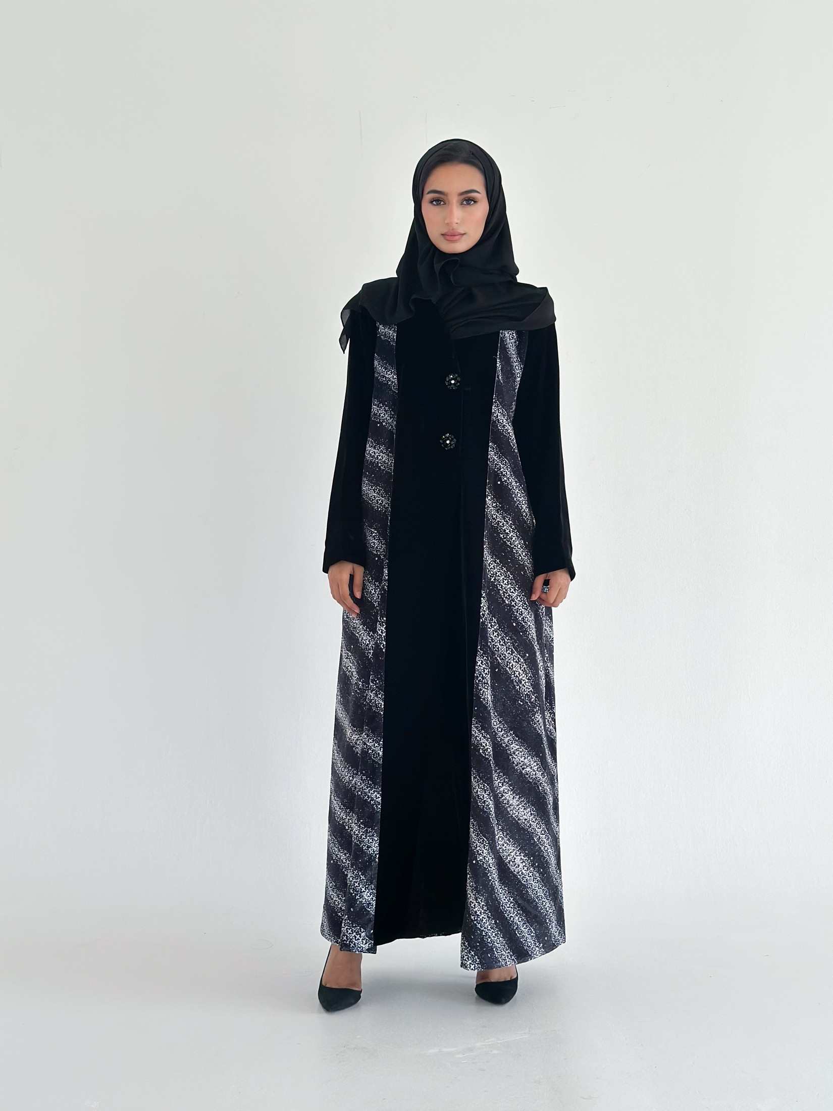 MWT742 - عباية بليزر برينت - Aya