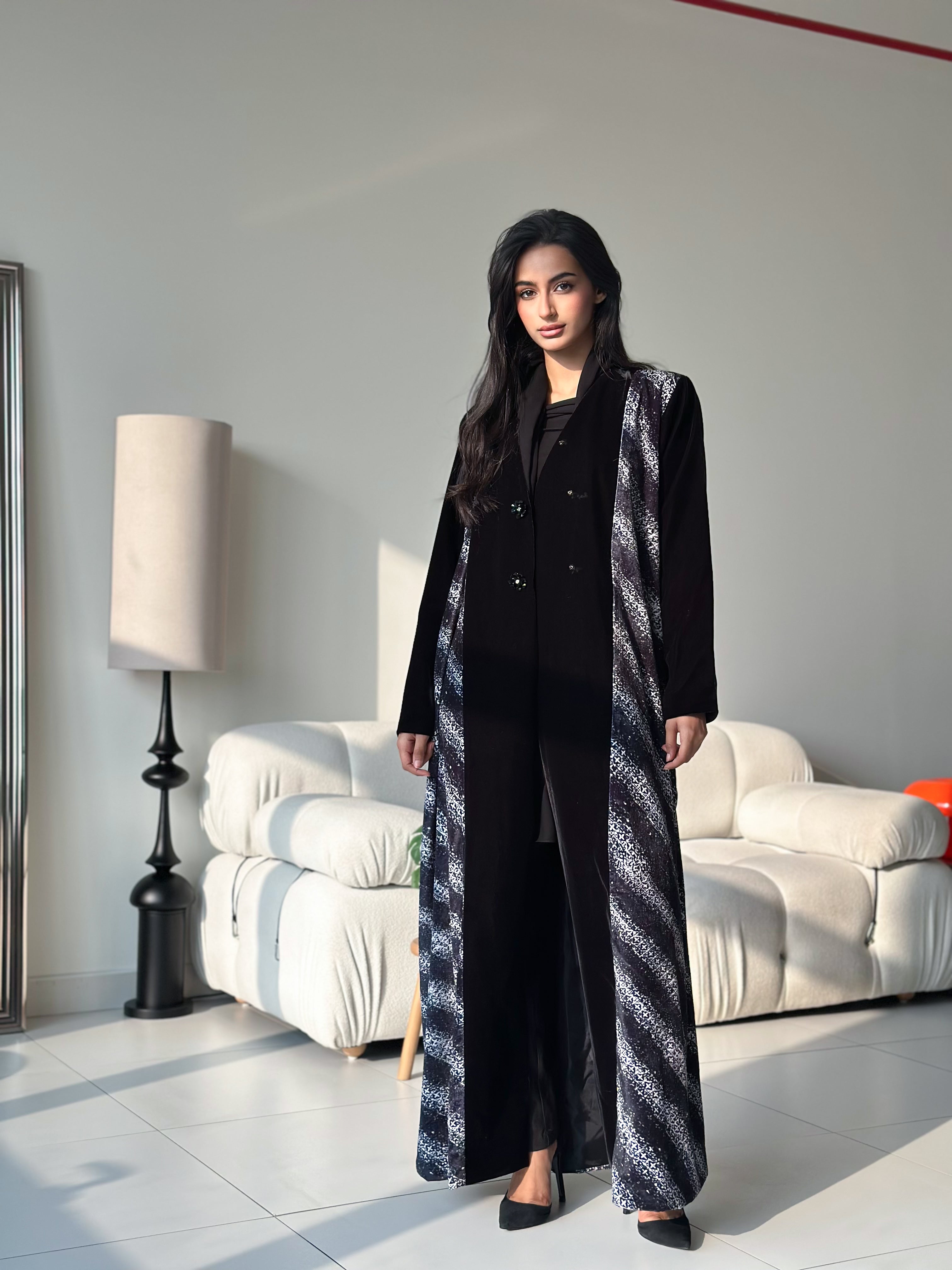 MWT742 - عباية بليزر برينت - Aya