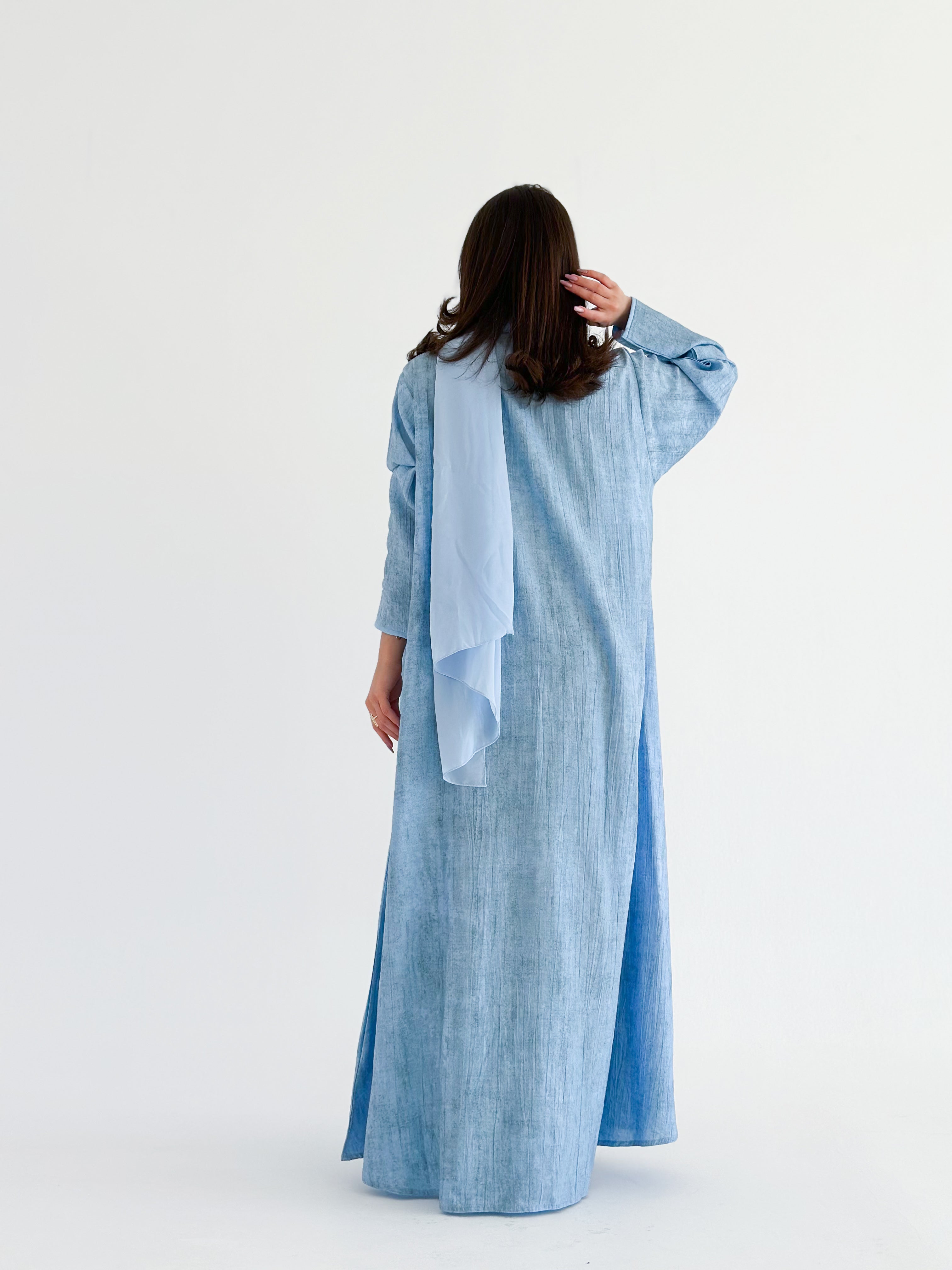 MWT2003 - عبايه لنن نص كلوش - Aya