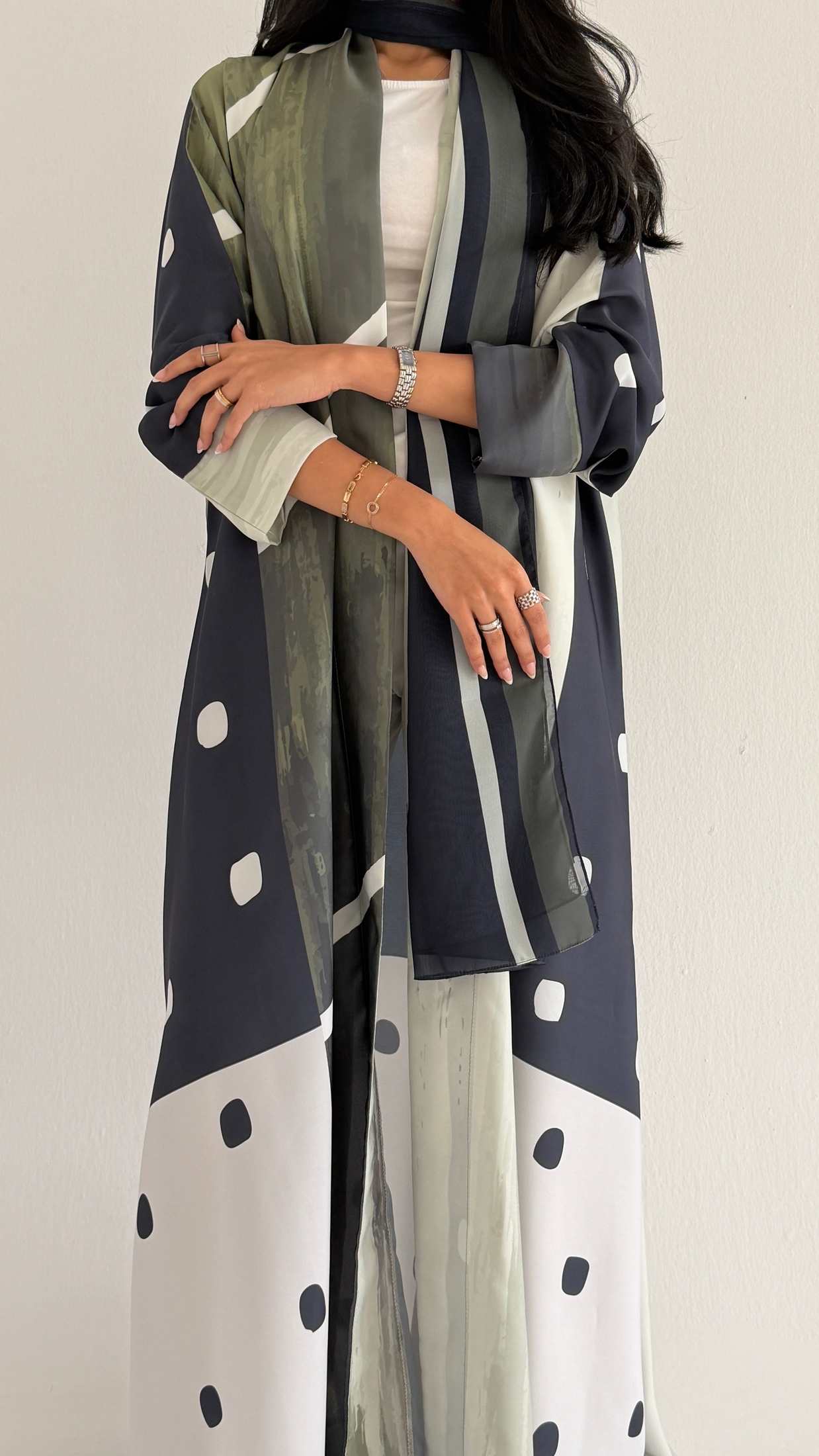 MWT1205 - عباية منقطة | Polka Dot Abaya - Aya