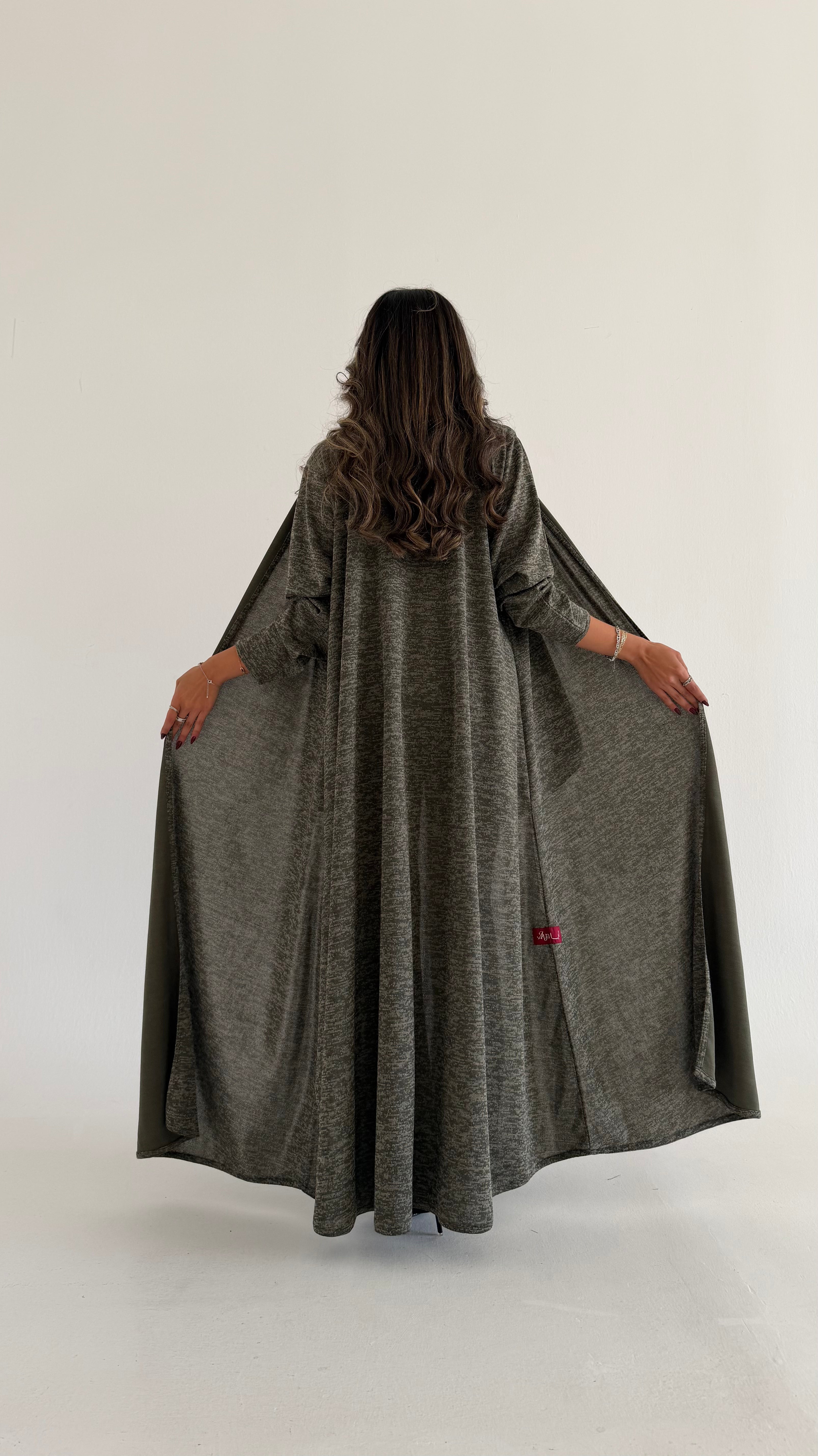MWT590 -  Stretch abaya in olive |  عباية ستريتش زيتي - Aya