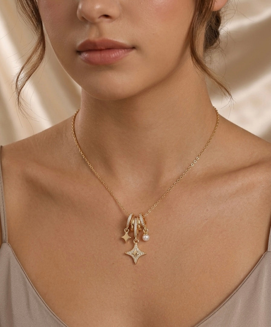 MWAC022 -  عقد بتصميم فاخر مطلي ذهب  18 - Aya