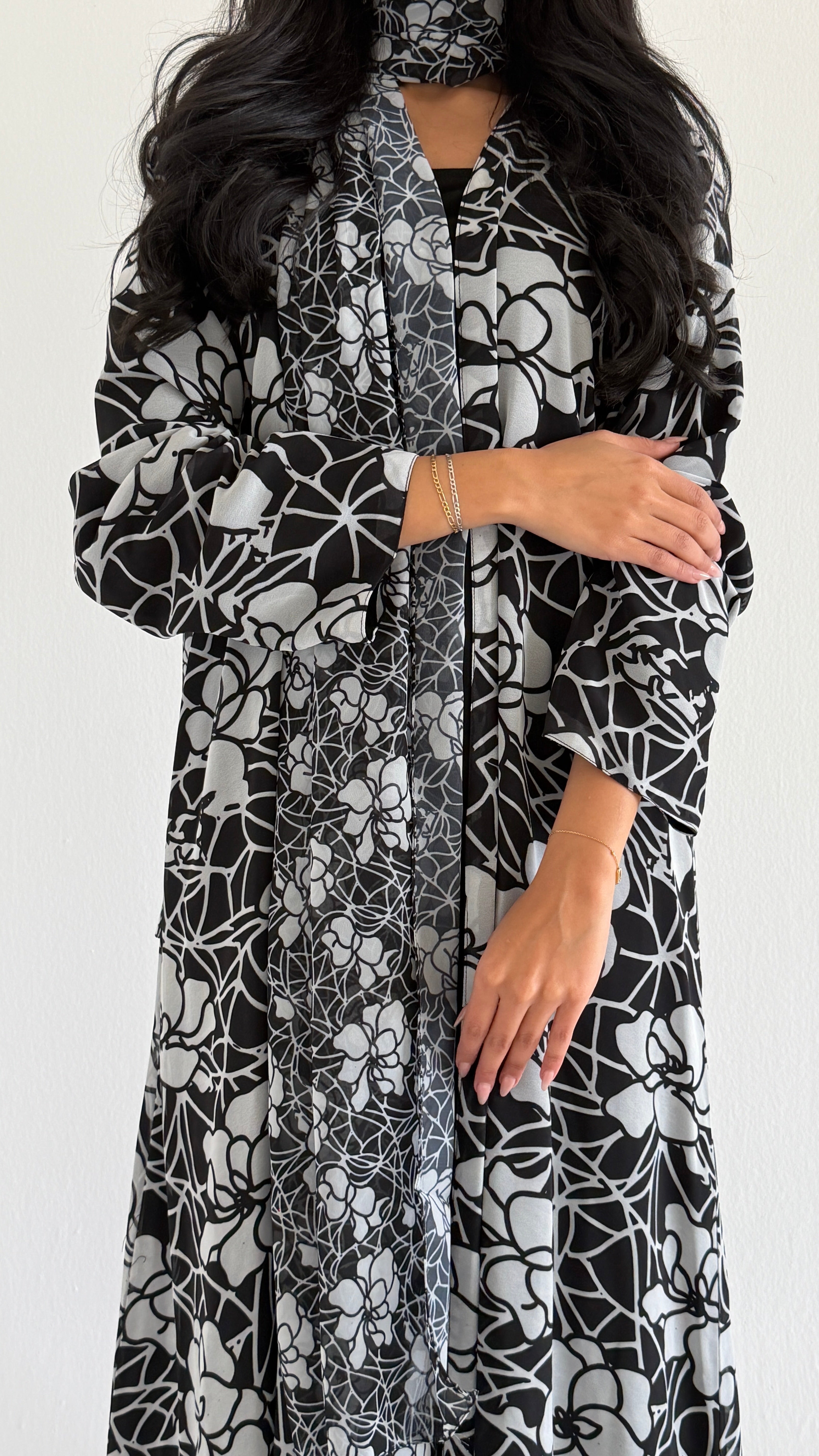 MWT1111 - عباية طباعة | Printed Abaya - Aya
