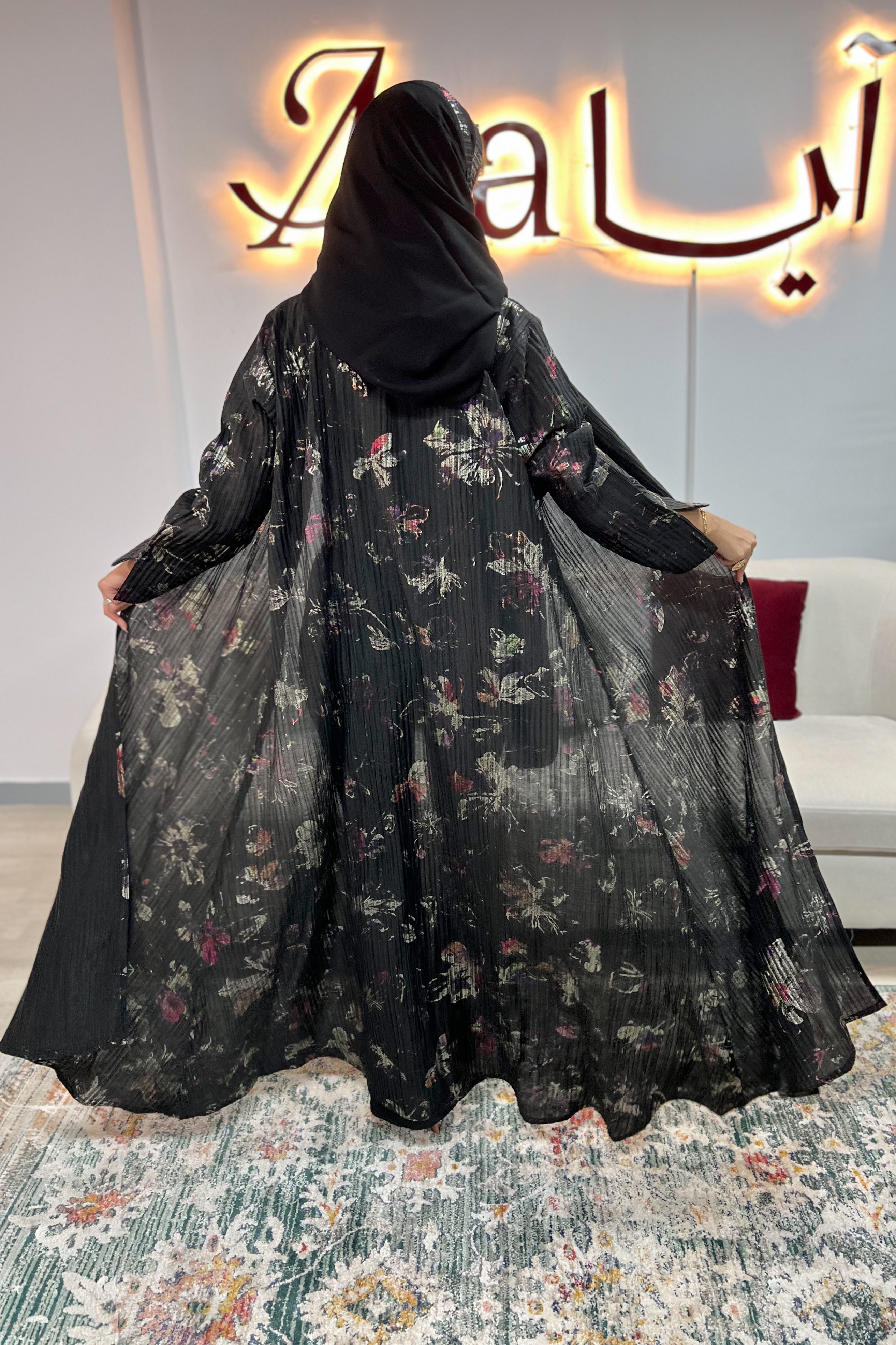 MW1686 - عباية بقماش ديجتال بالكامل - Aya