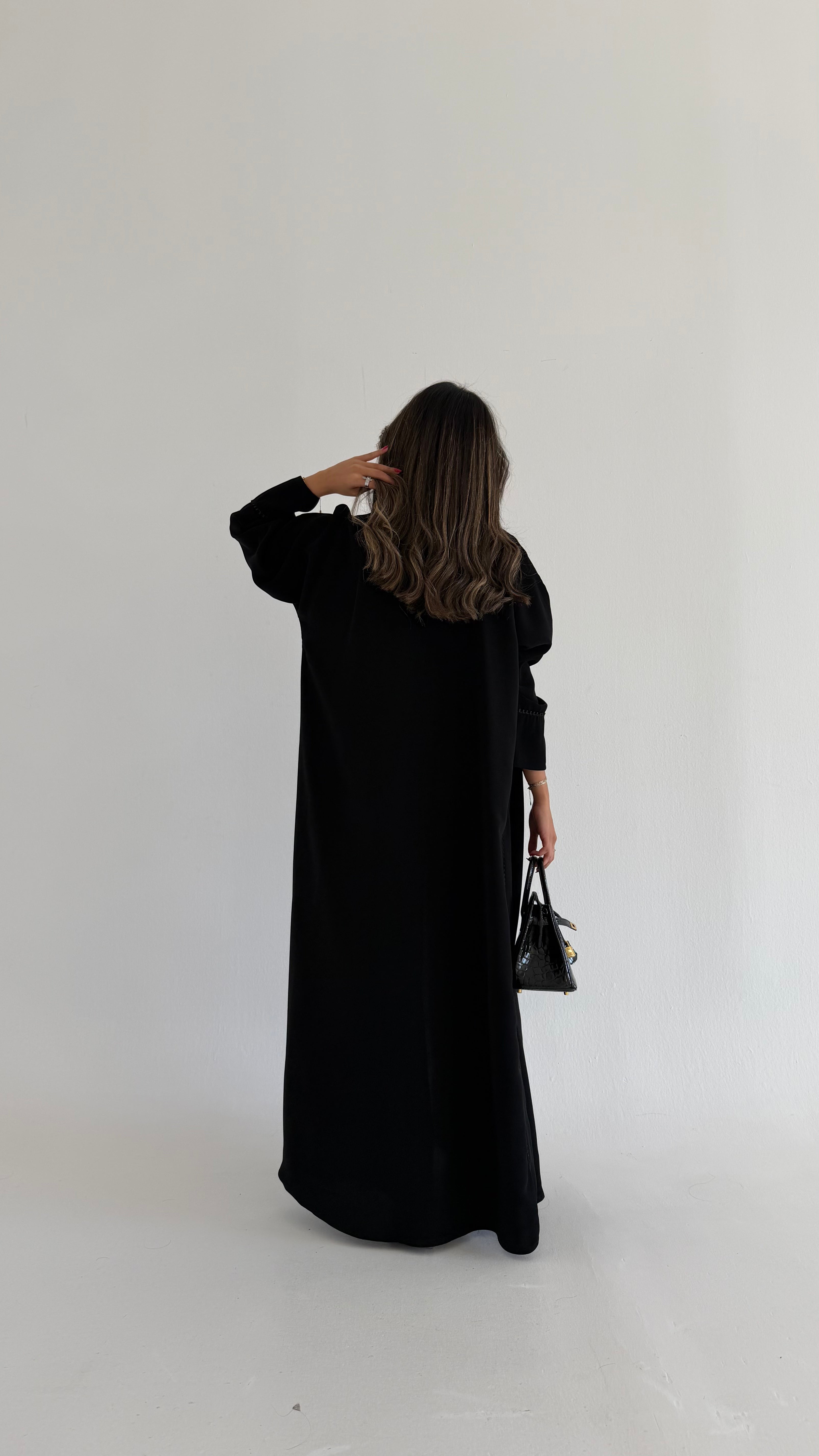 MW1797 - عباية كريب مع اضافة قيطان السنارة