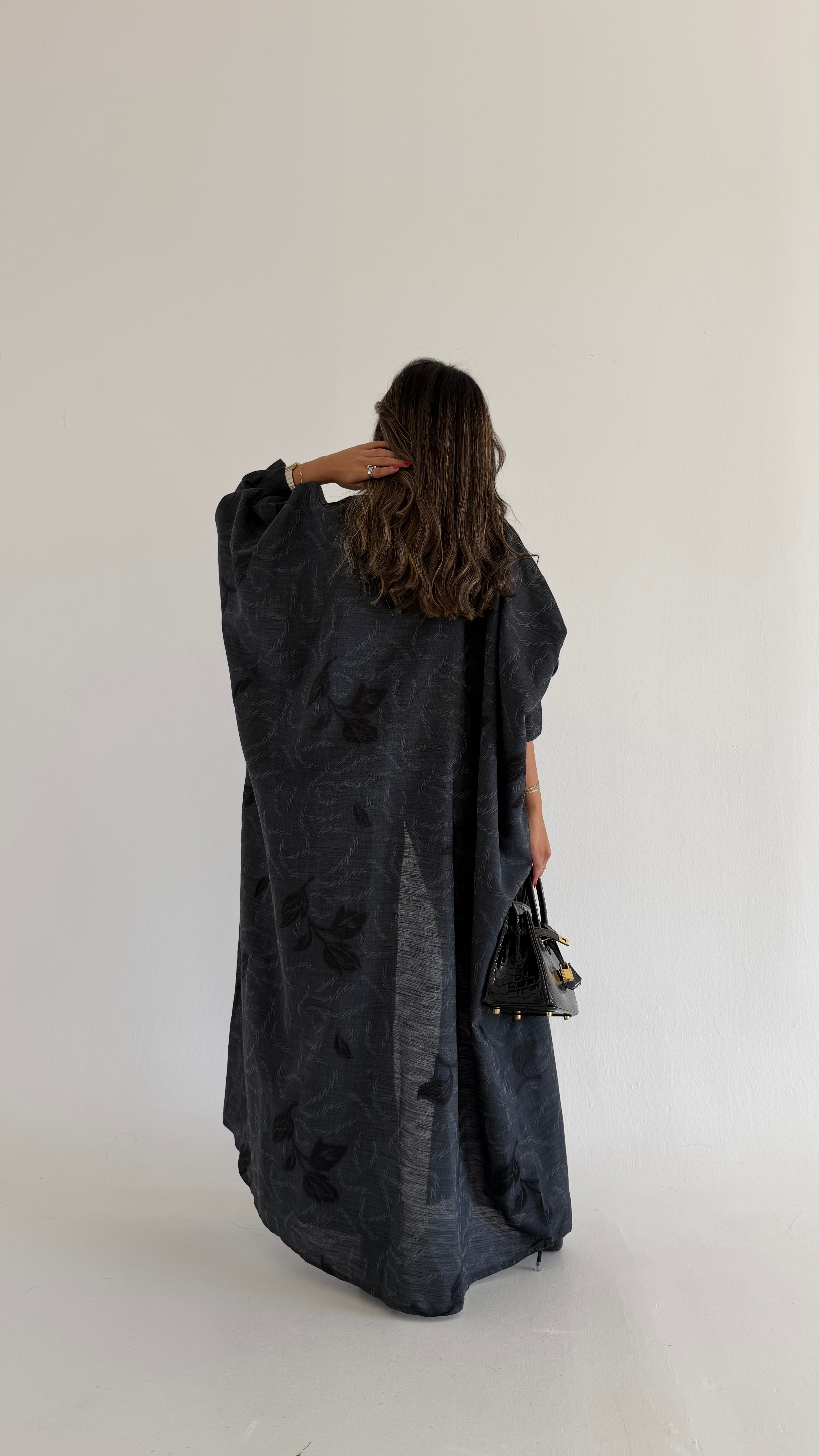 MW645 - Light Crepe Standing with Jacquard Half-Cloche