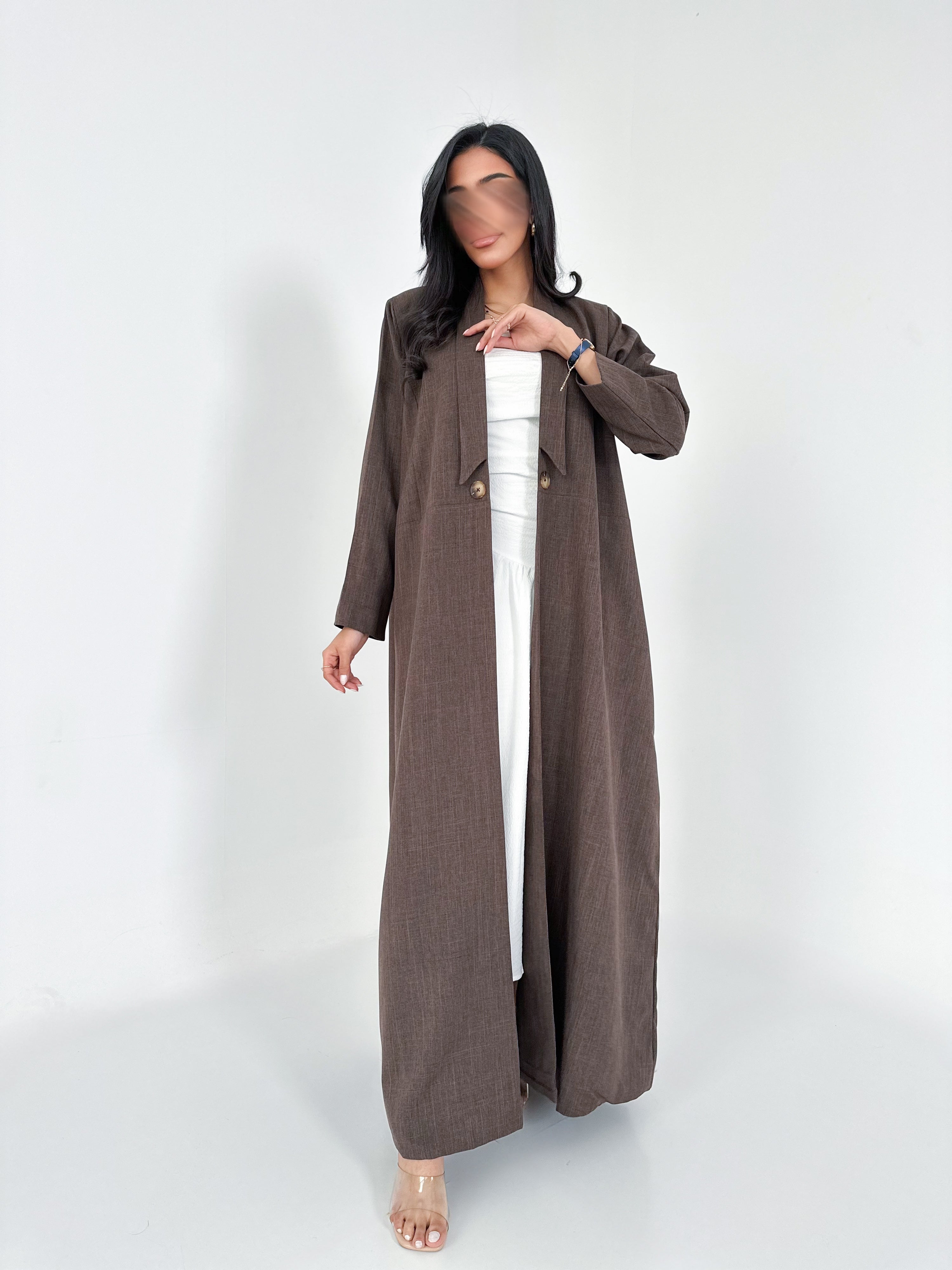 MW645 - Light Crepe Standing with Jacquard Half-Cloche