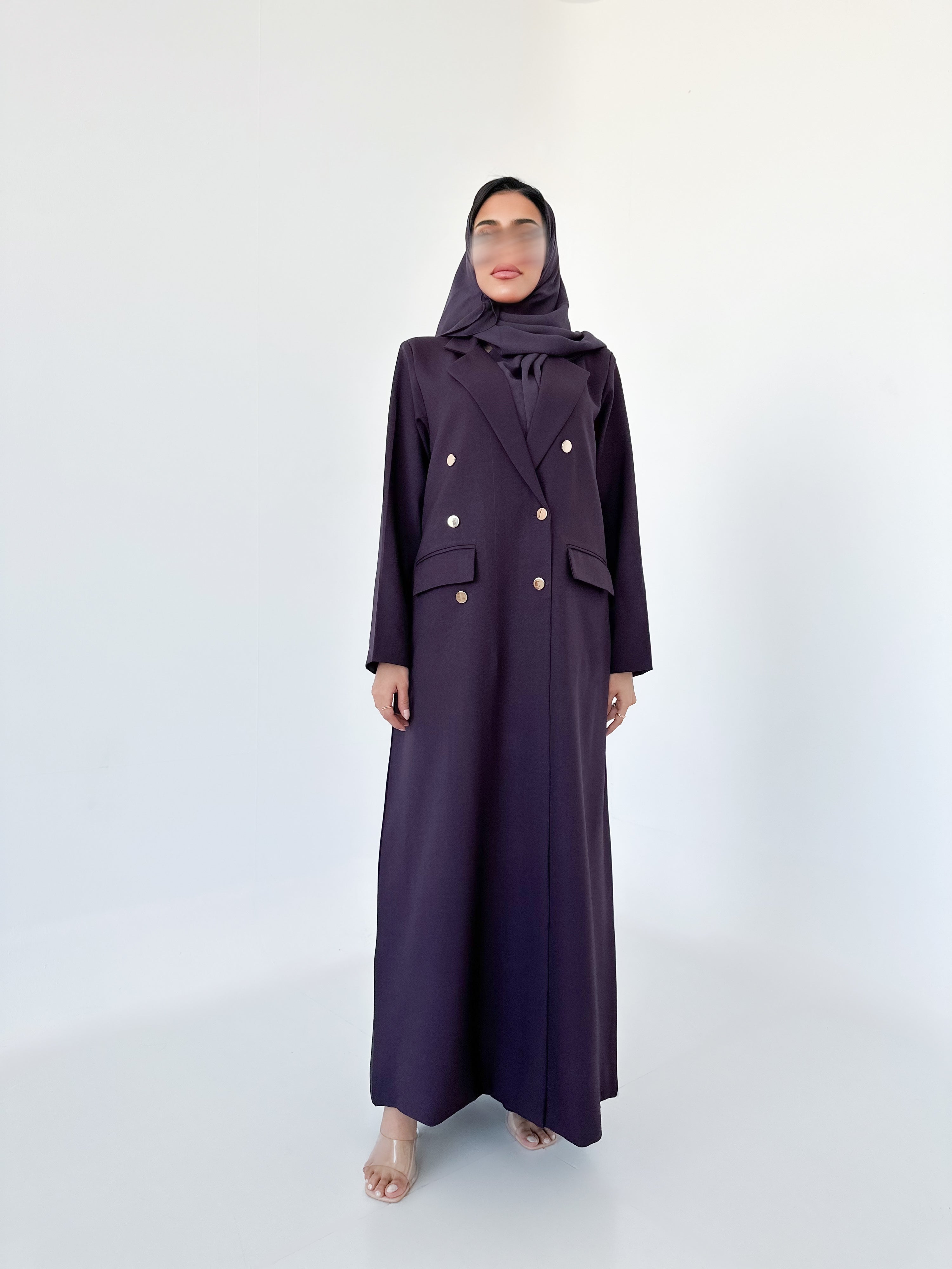 MW645 - Light Crepe Standing with Jacquard Half-Cloche