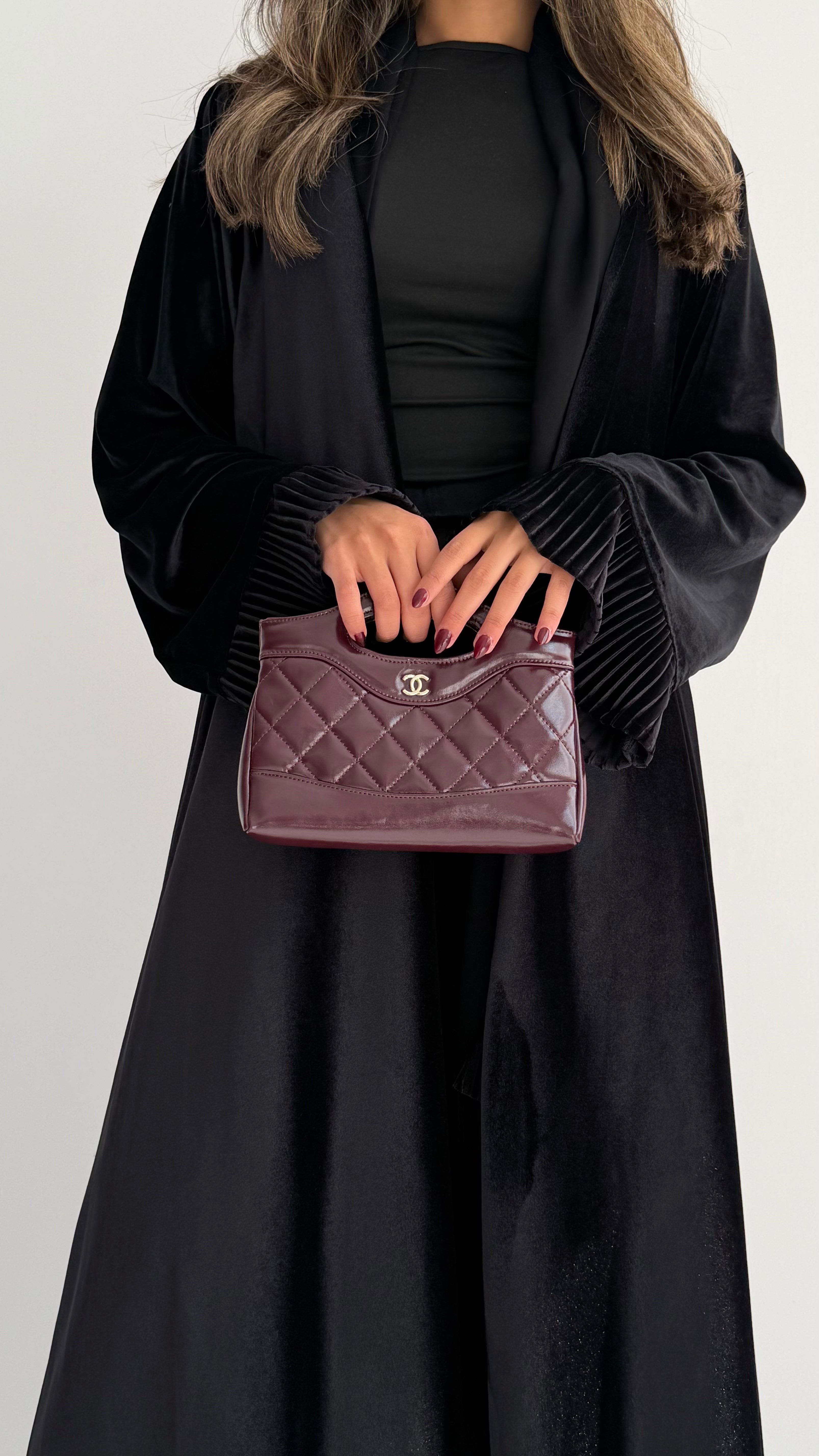 MWT878 - عباية مخمل بيليسية