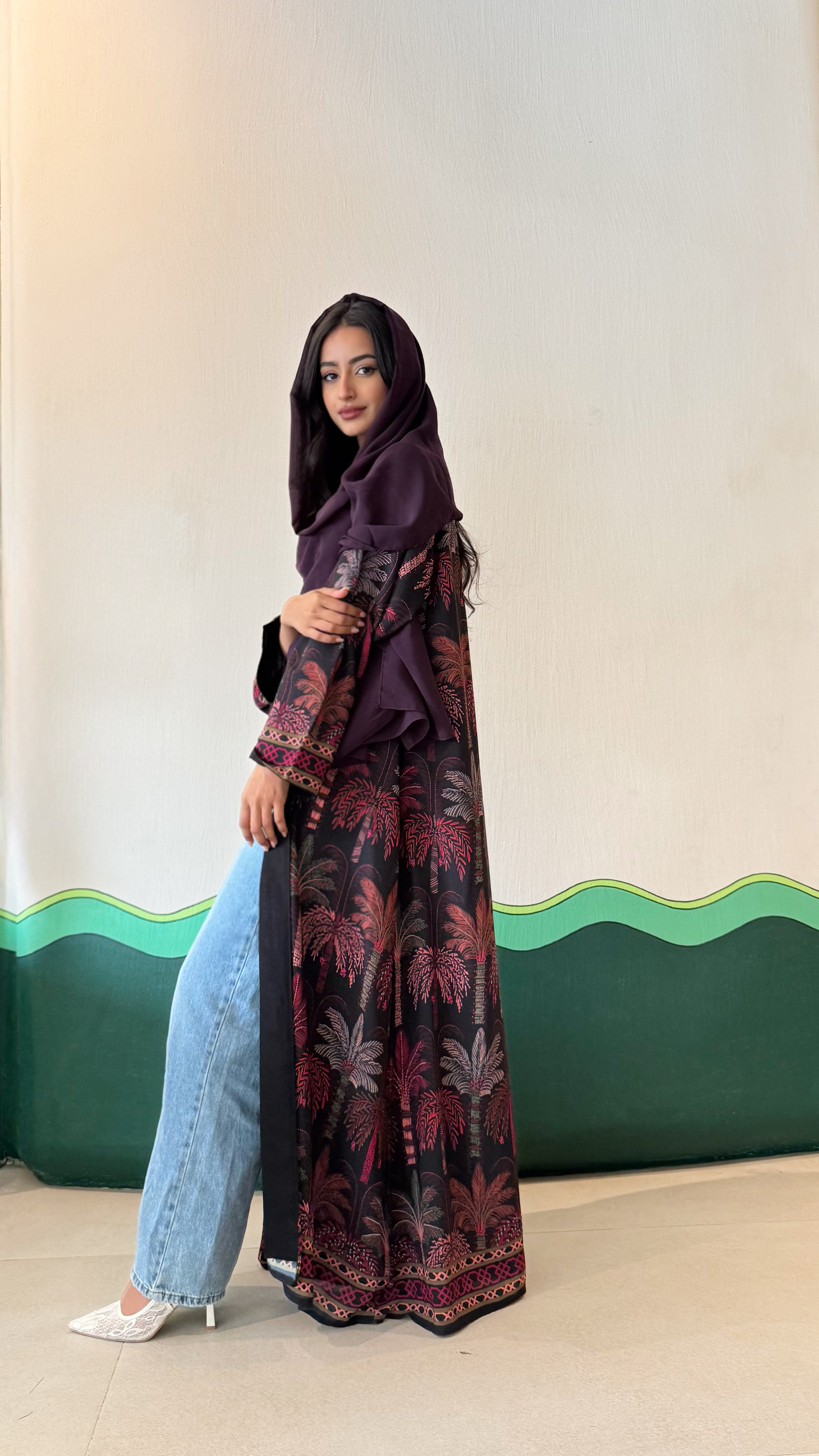 MWT514 -عباية طباعة نخل